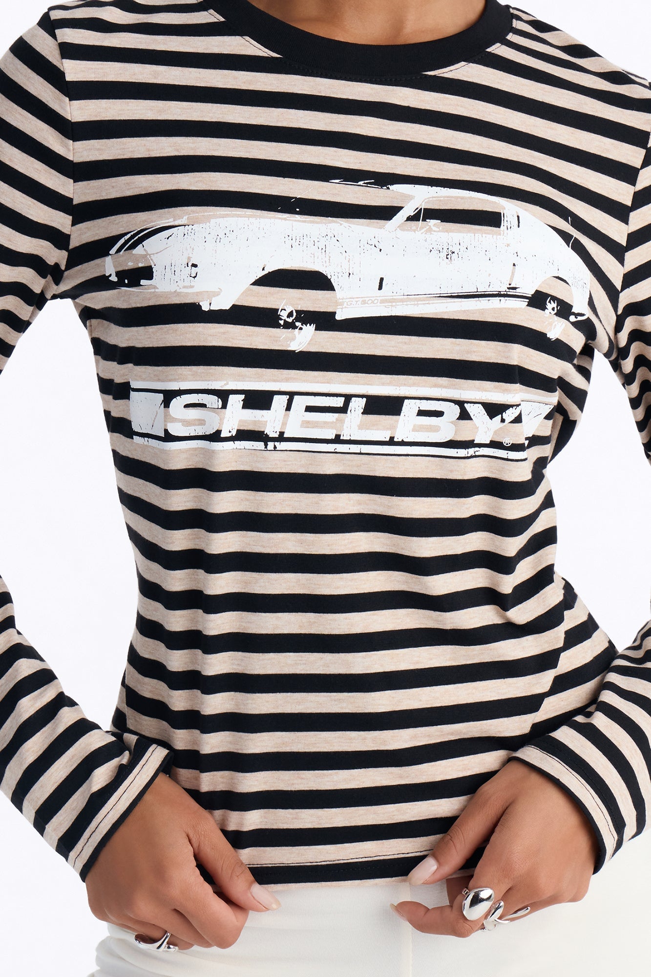 Shelby Striped Long Sleeve Tee - Tan image 8
