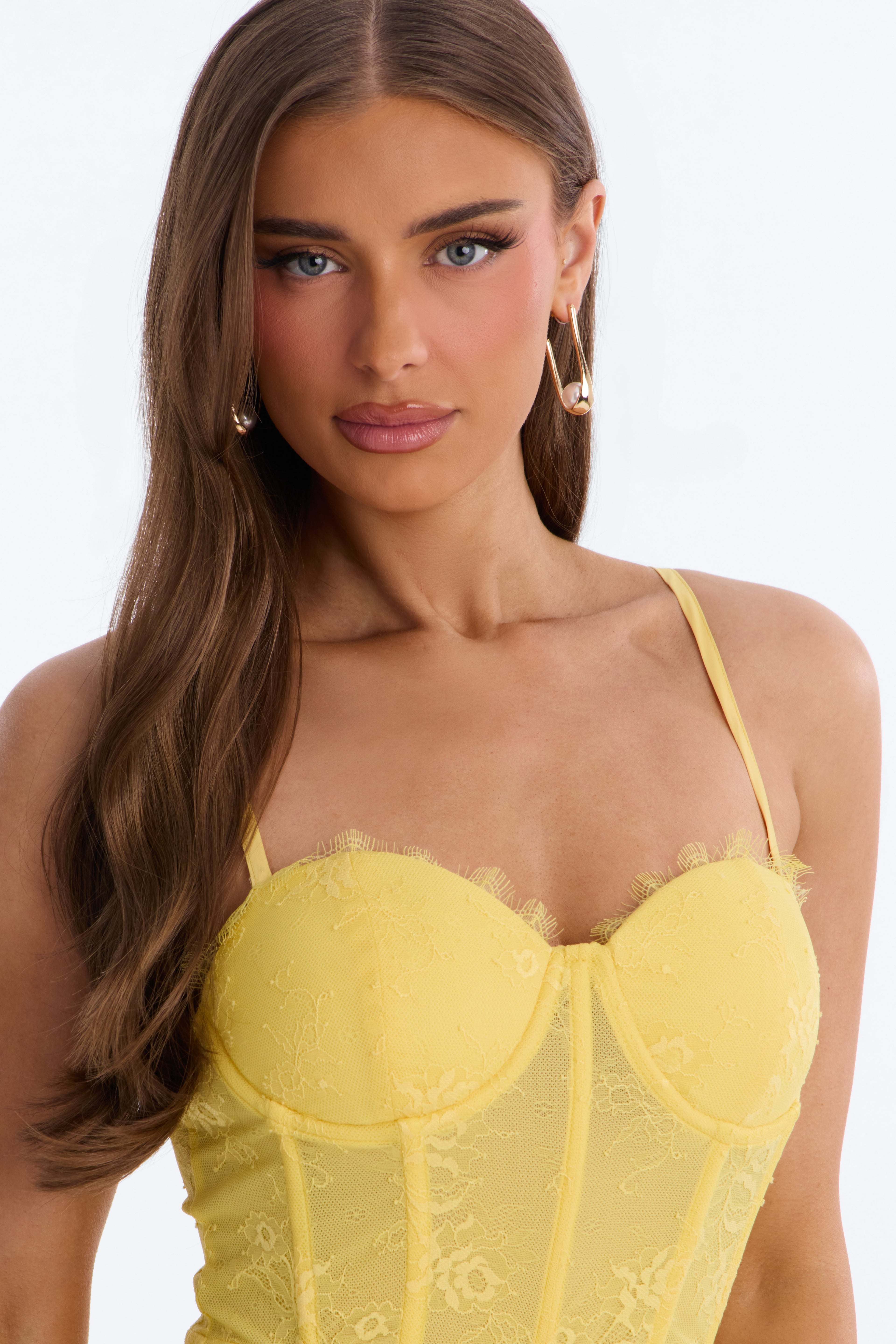 Take Me Out Lace Gown - Yellow image 4