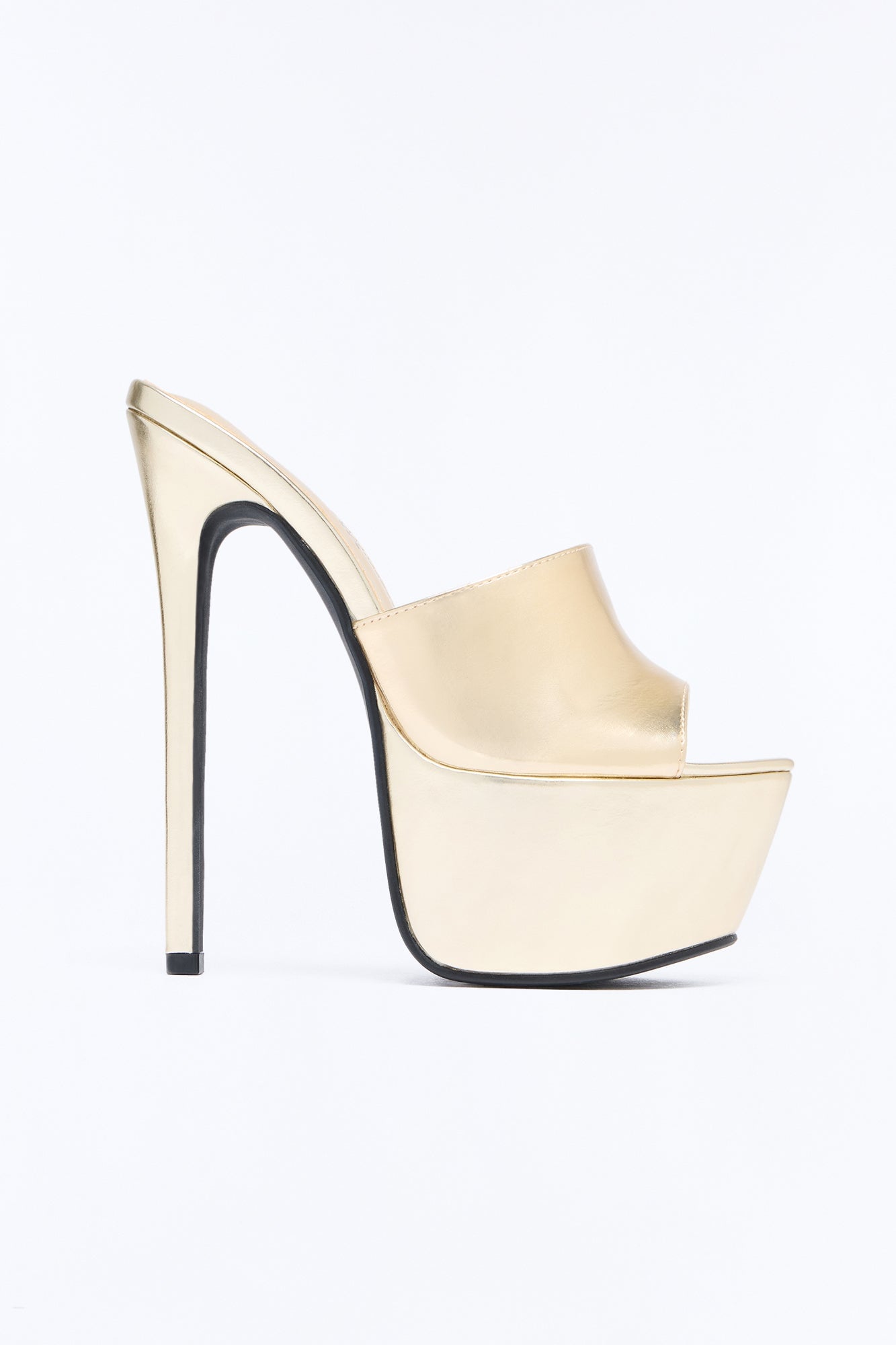 Sky High Stiletto High Heels - Gold image 3