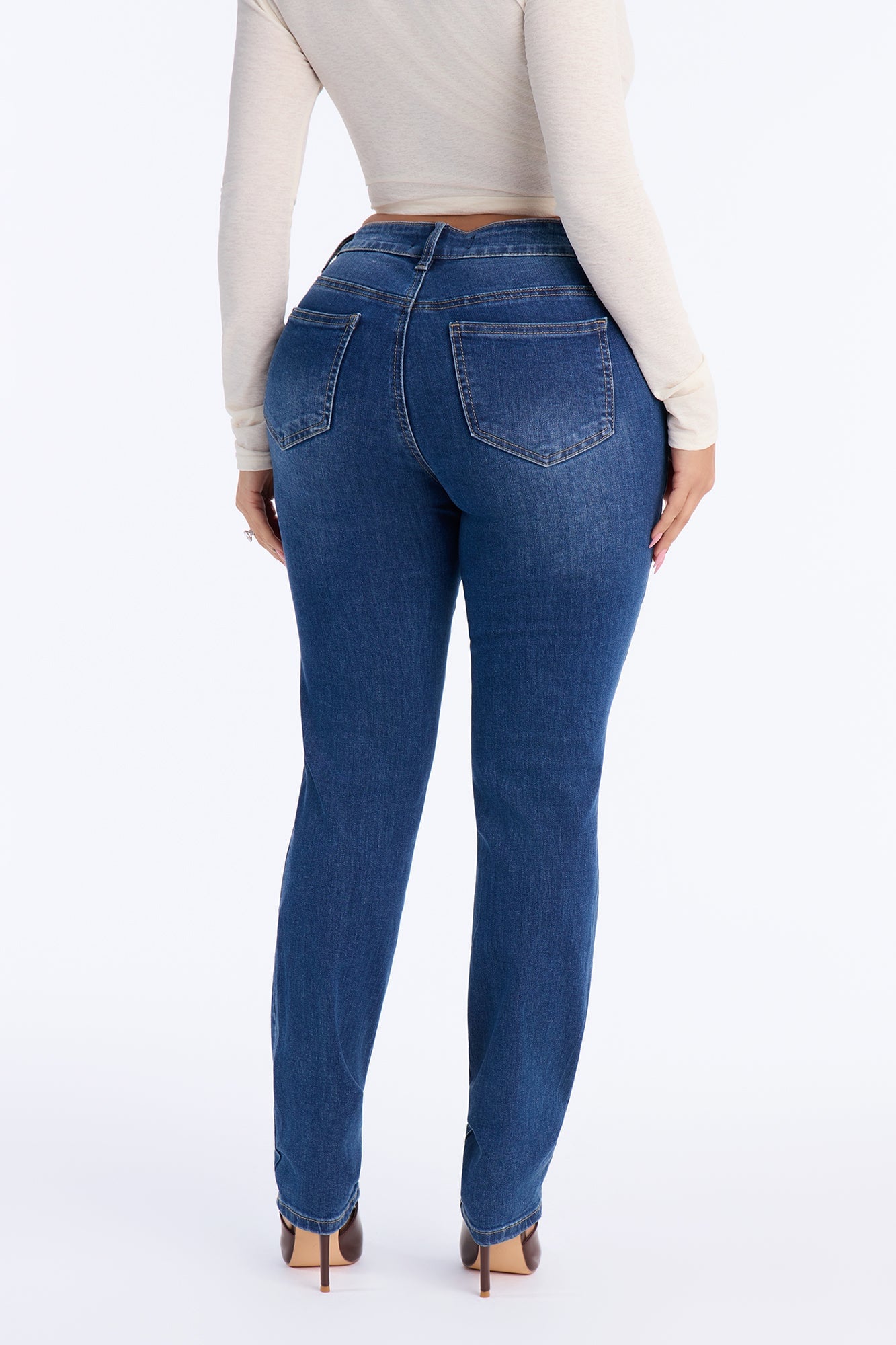 C'est La Vie Classic Stretch Skinny Jeans - Medium Wash image 4