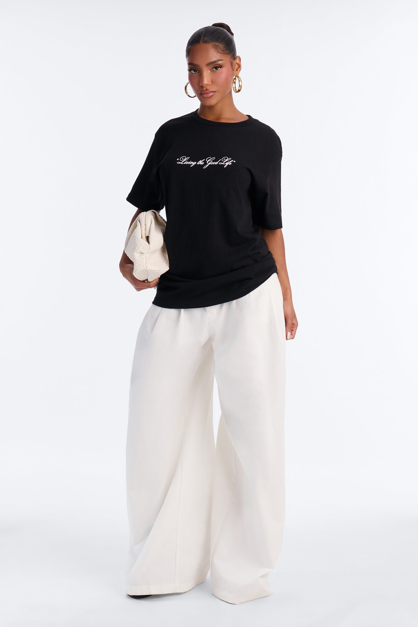 Living The Good Life Oversized Tee - Black image 3