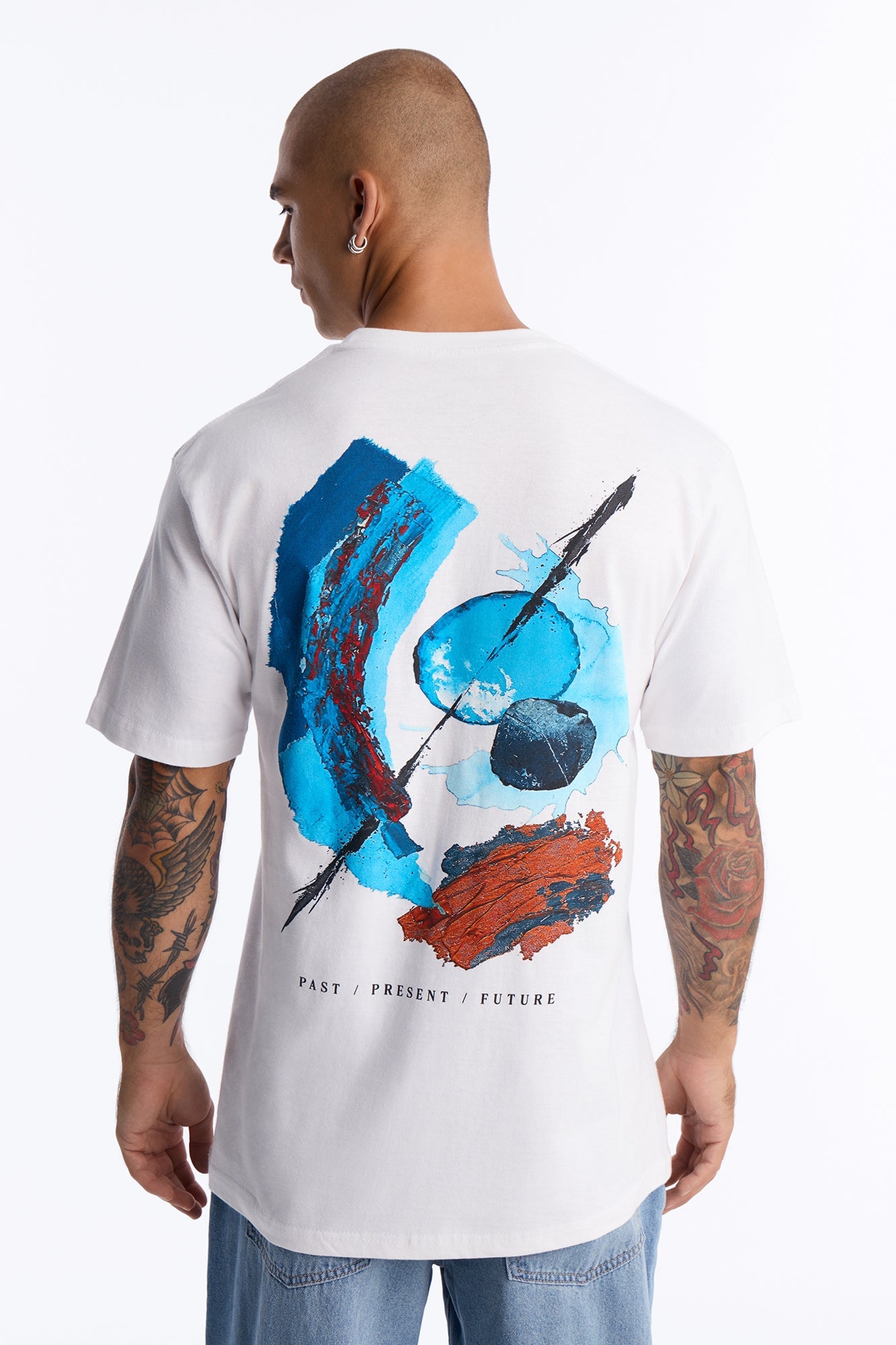 Past Present Future Oversized Short Sleeve Tee - White image 5