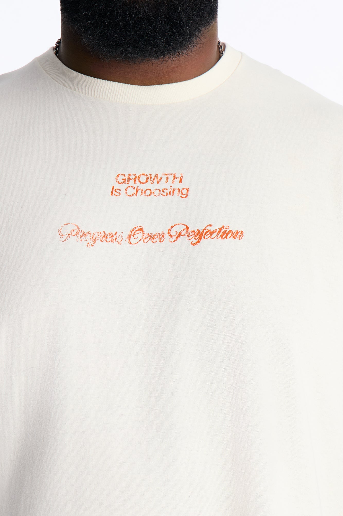 Progress Is Choosing Oversized Short Sleeve Tee - Cream image 3