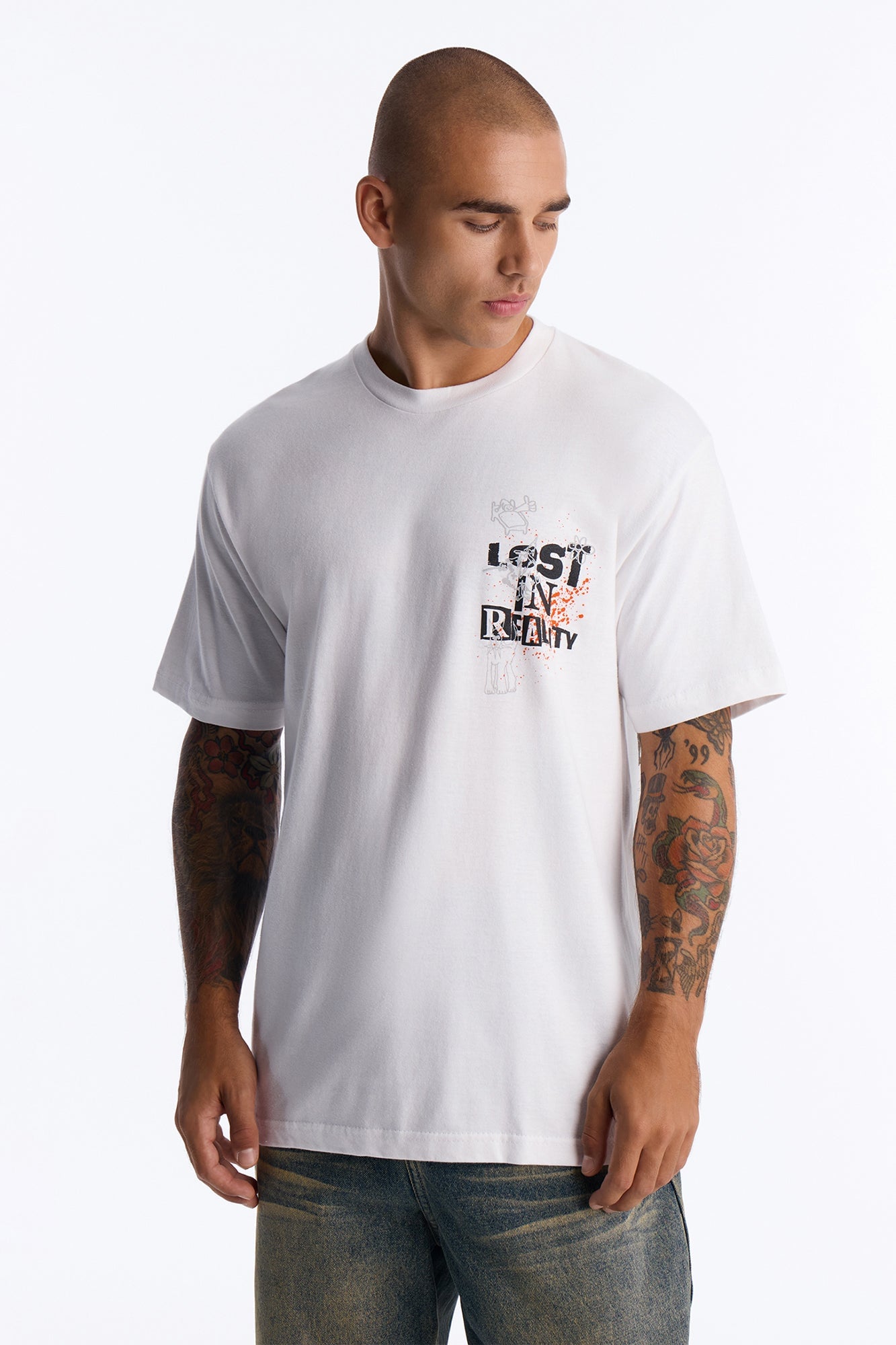 Lost In Reality Oversized Short Sleeve Tee - White image 5