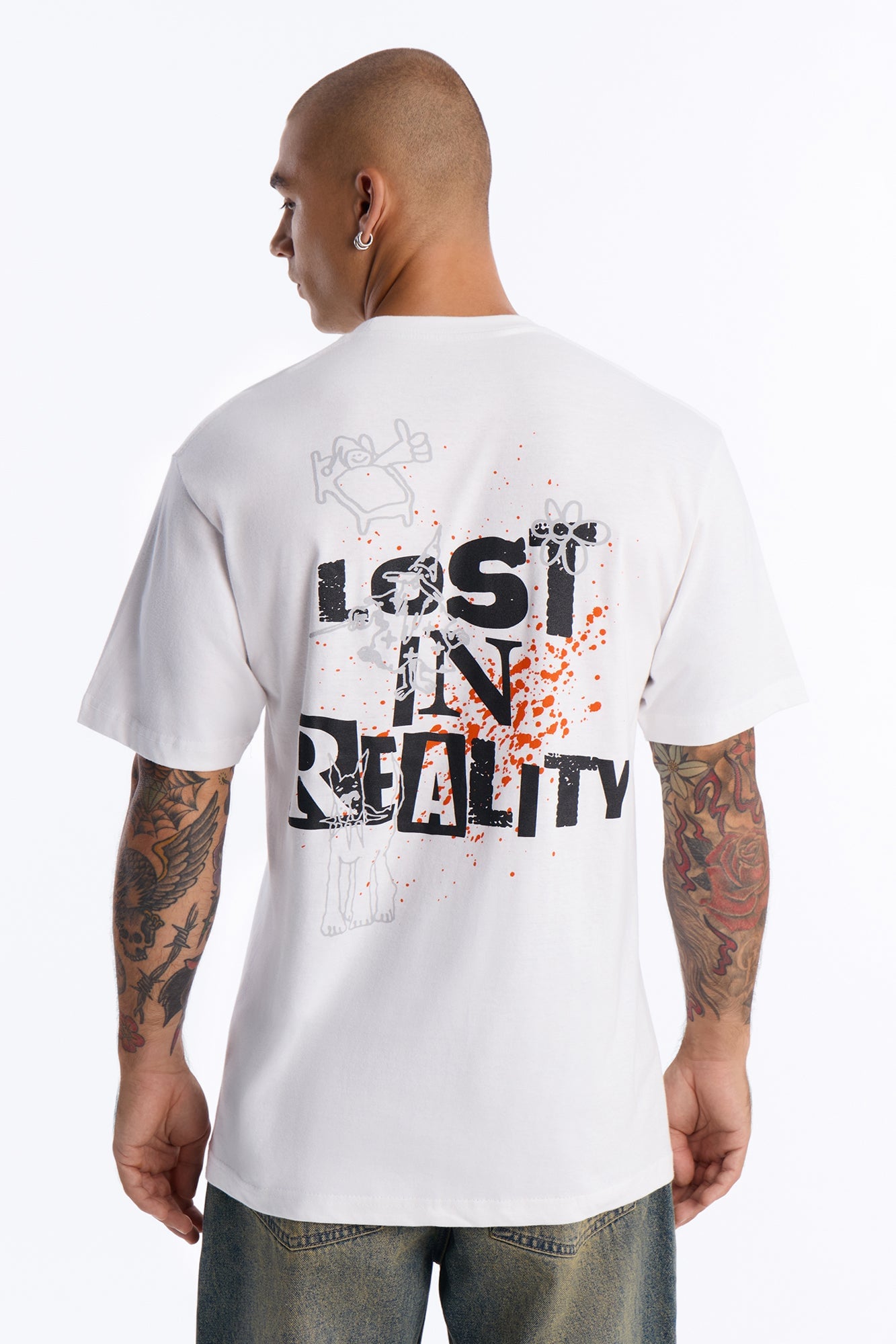 Lost In Reality Oversized Short Sleeve Tee - White image 8