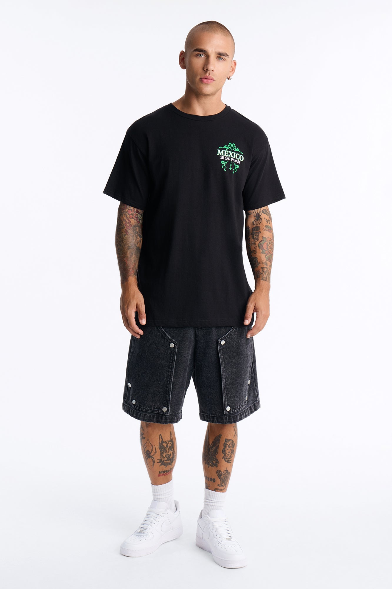 Mexico Si Se Puede Oversized Short Sleeve Tee - Black image 7