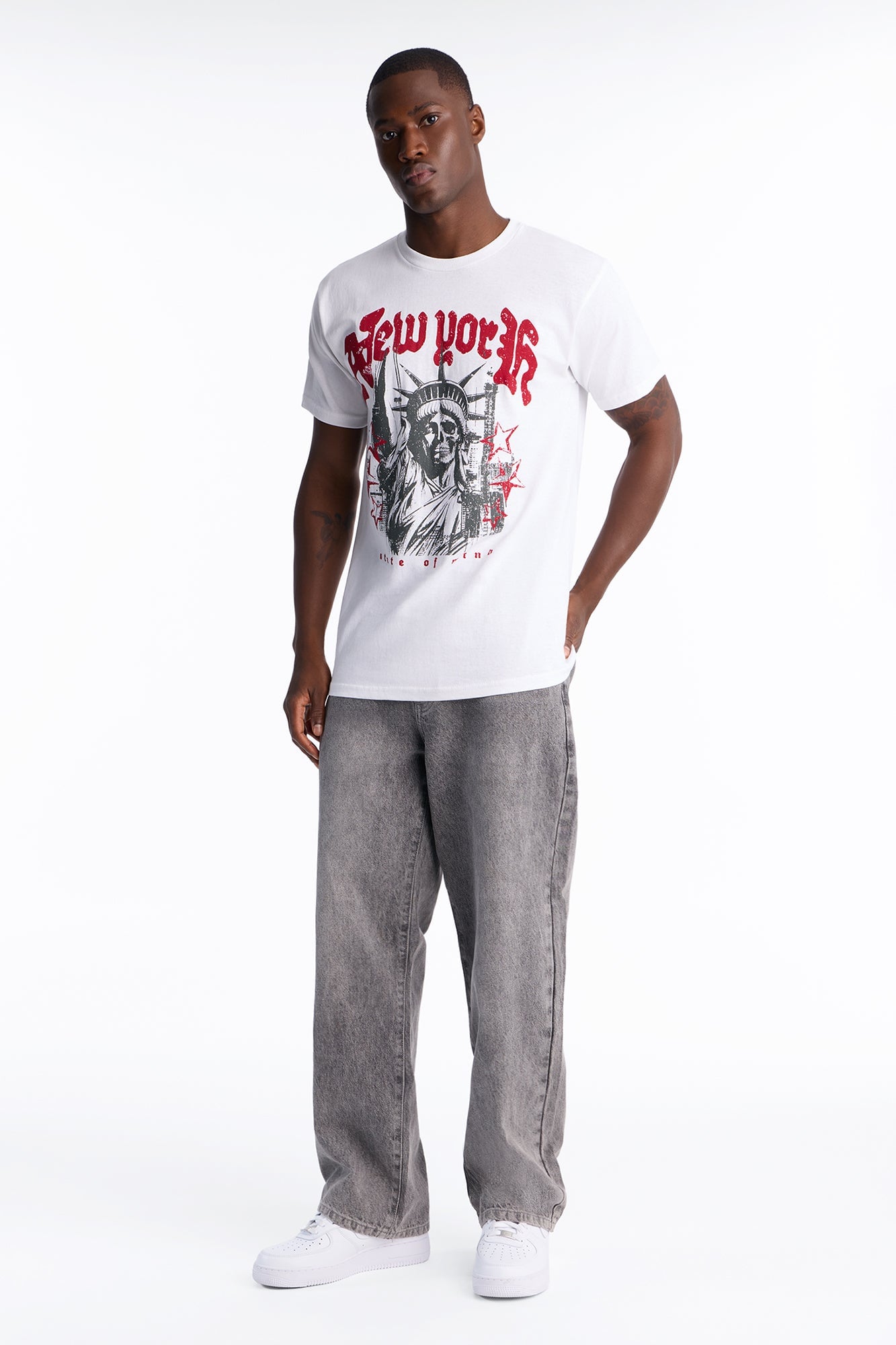 New York State Of Mind Oversized Short Sleeve Tee - White image 6