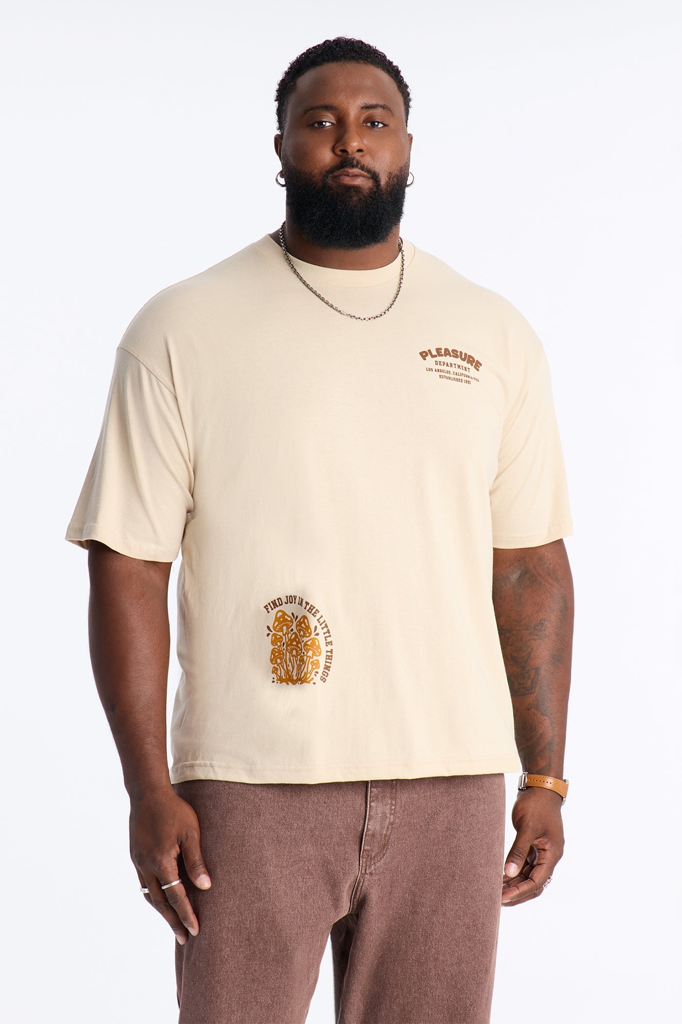 Pleasure Department Boxy Short Sleeve Tee - Sand image 1