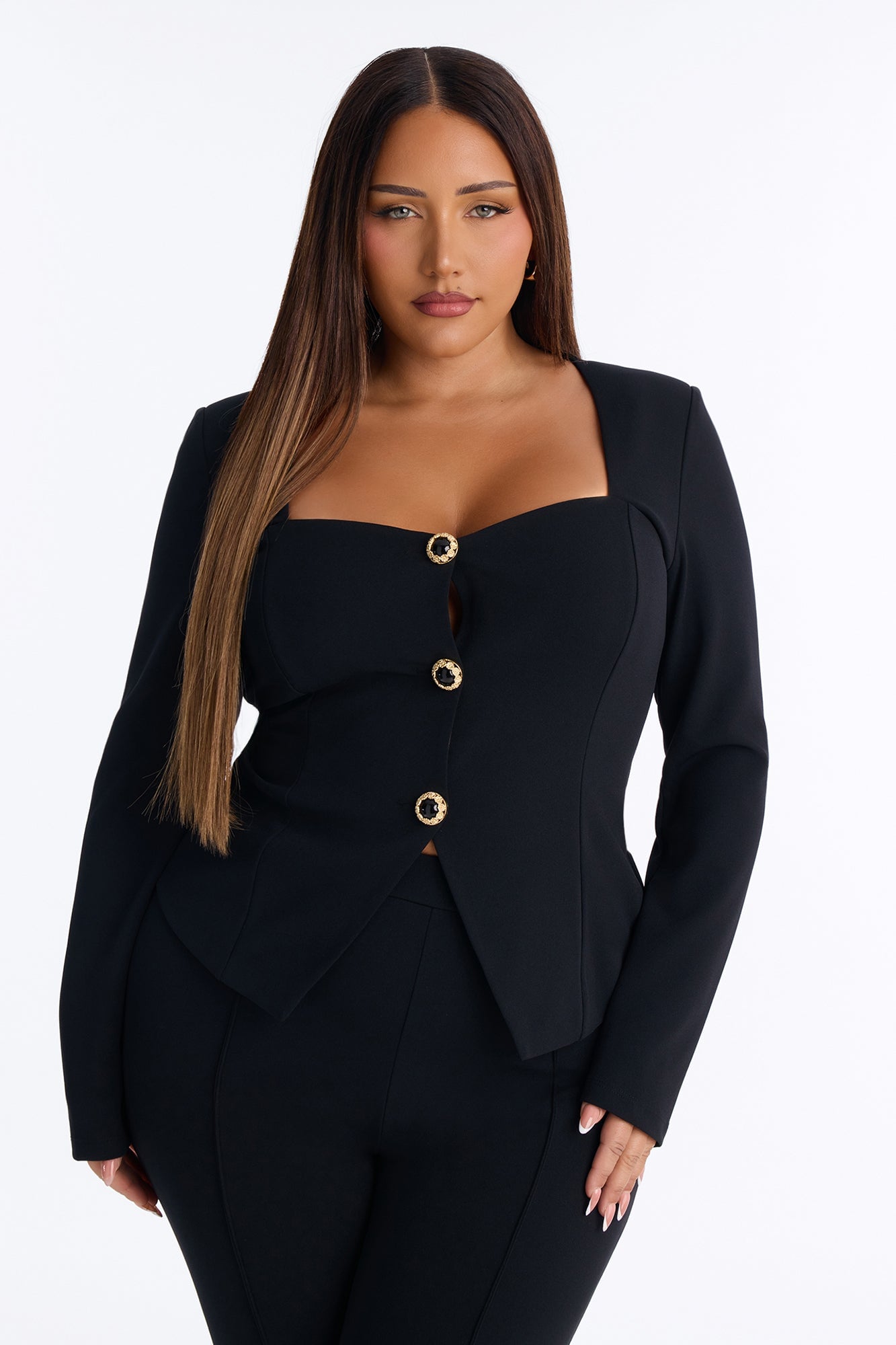 Kelly Ruffle Capri Set - Black image 2