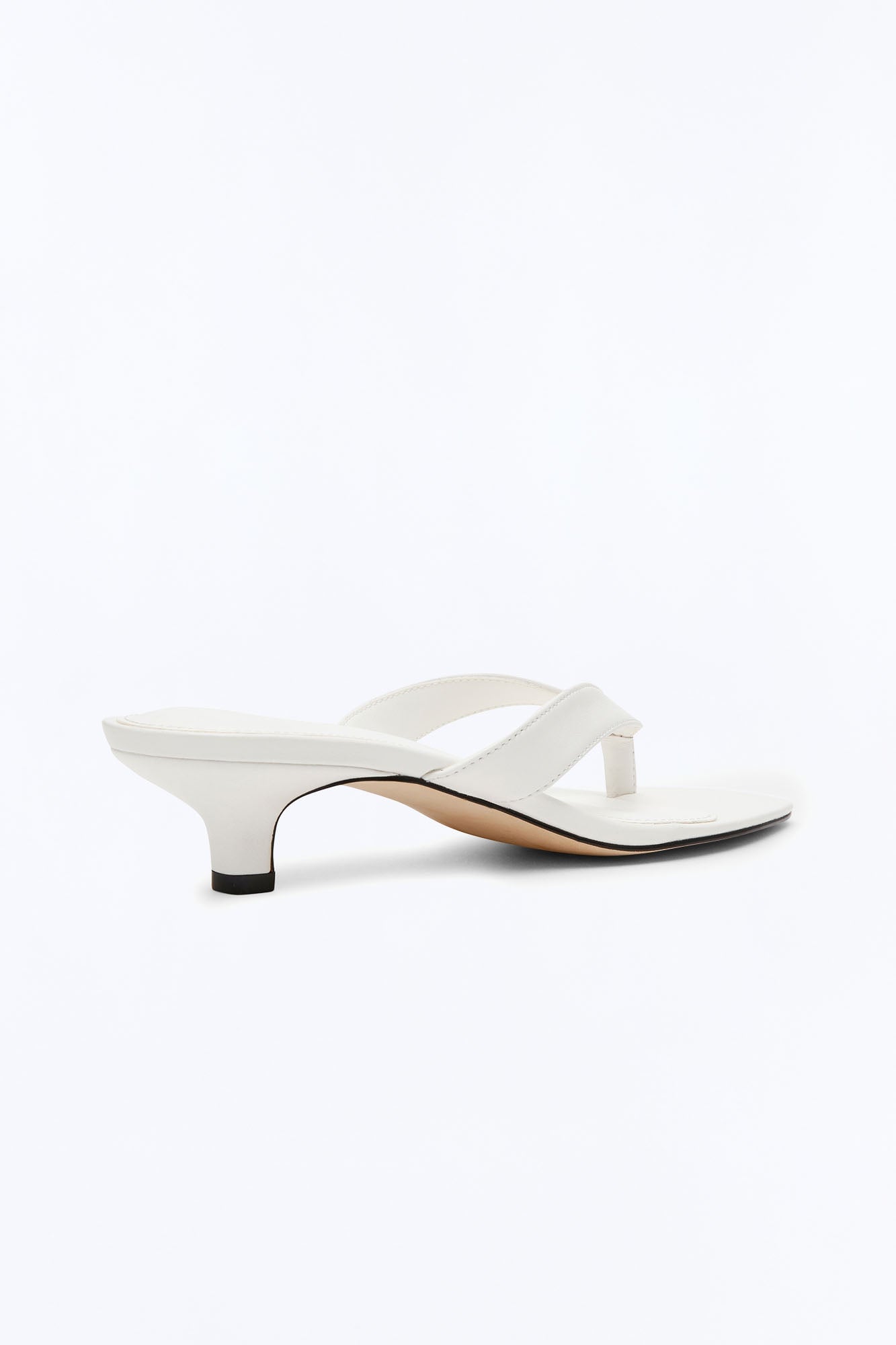 Steve Madden Tracie Leather Thong Kitten Heels - White image 4