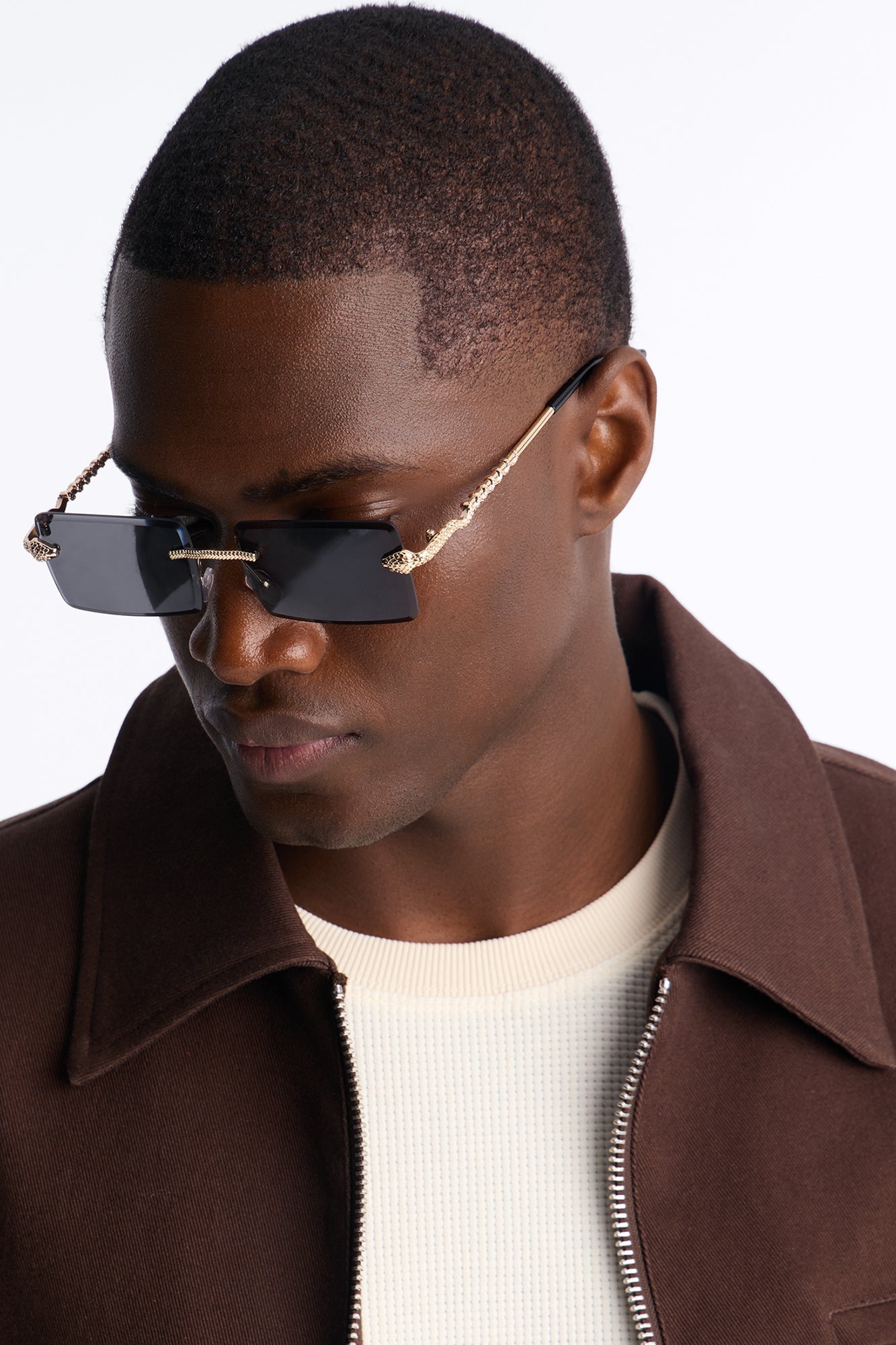 Public Enemy Snake Rimless Sunglasses - Grey/Gold image 2