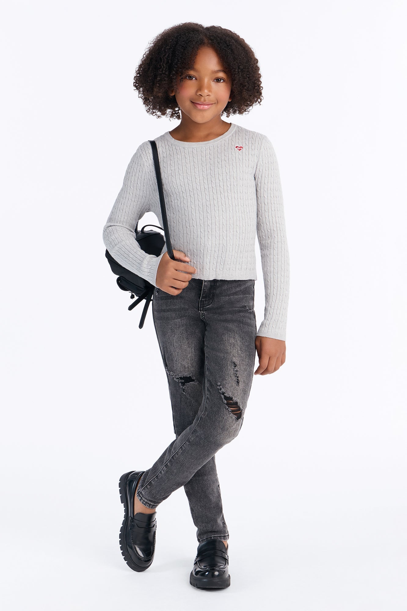 Mini Embrace The Warmth Pullover Sweater - Heather Grey image 2