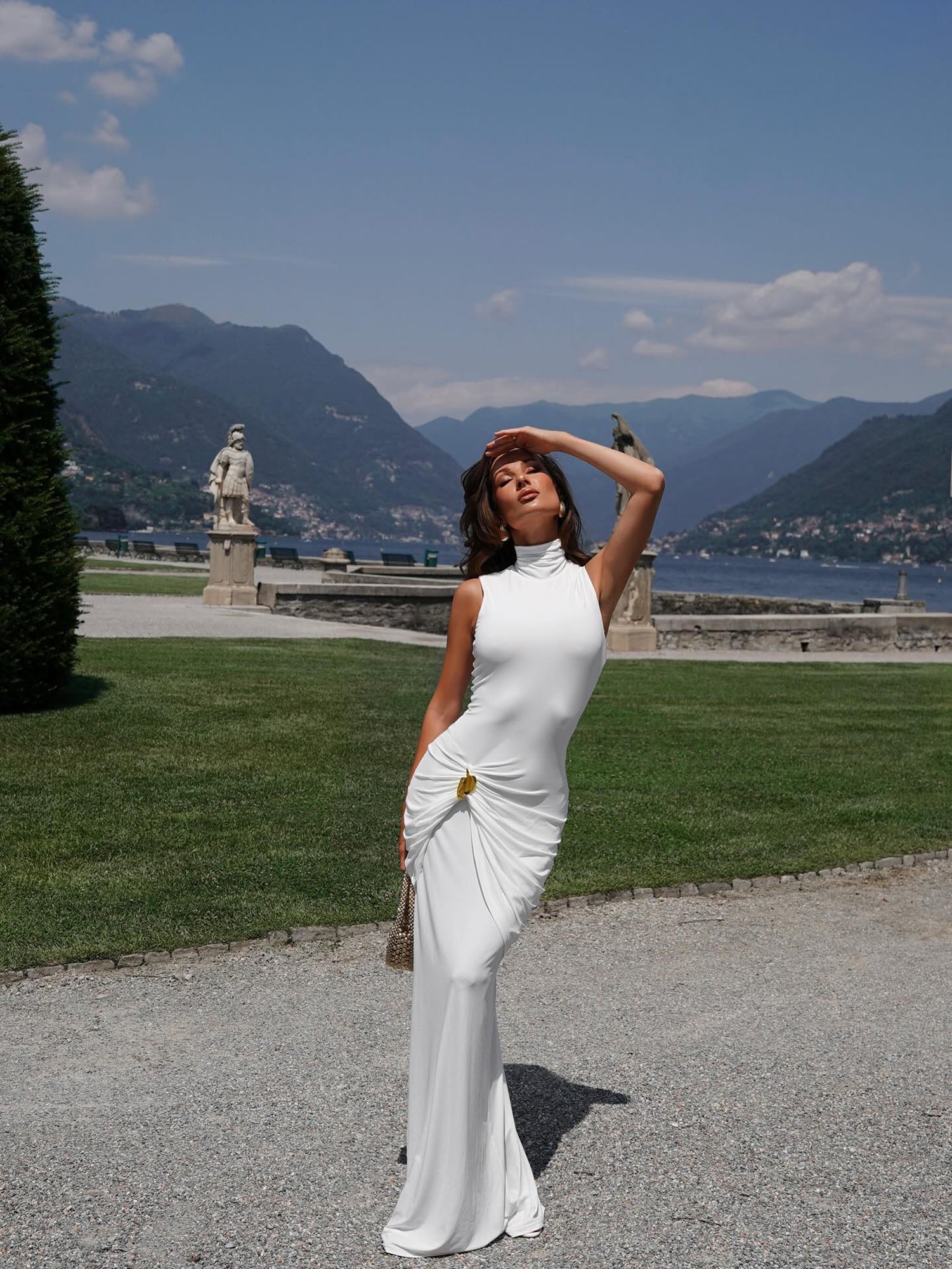 Shay Double Lined Maxi Dress - White image 8