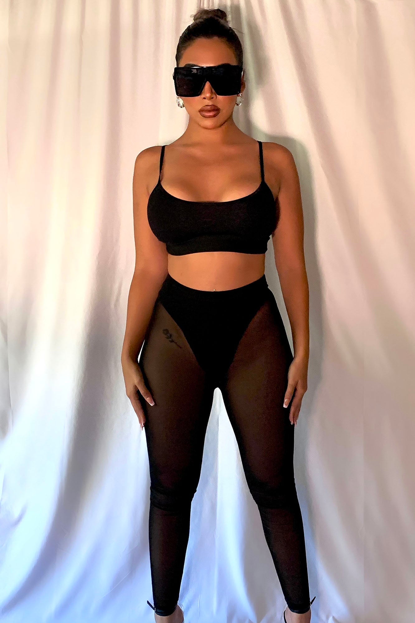 Sheer Curves Mesh Shaping Legging - Black image 5