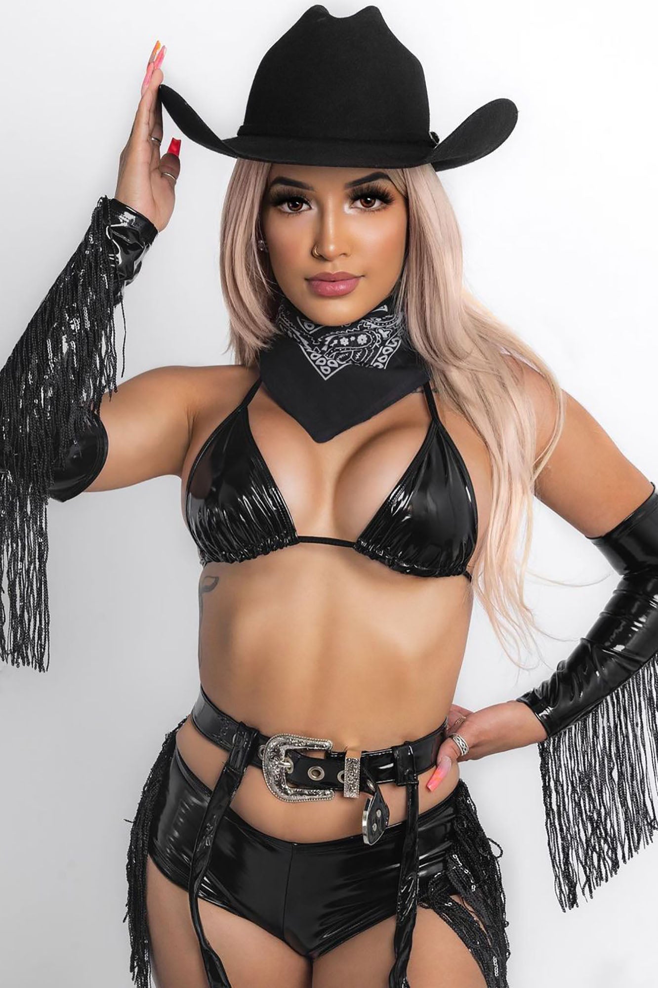 South Side Cowgirl 5 Piece Costume Set - Black image 10