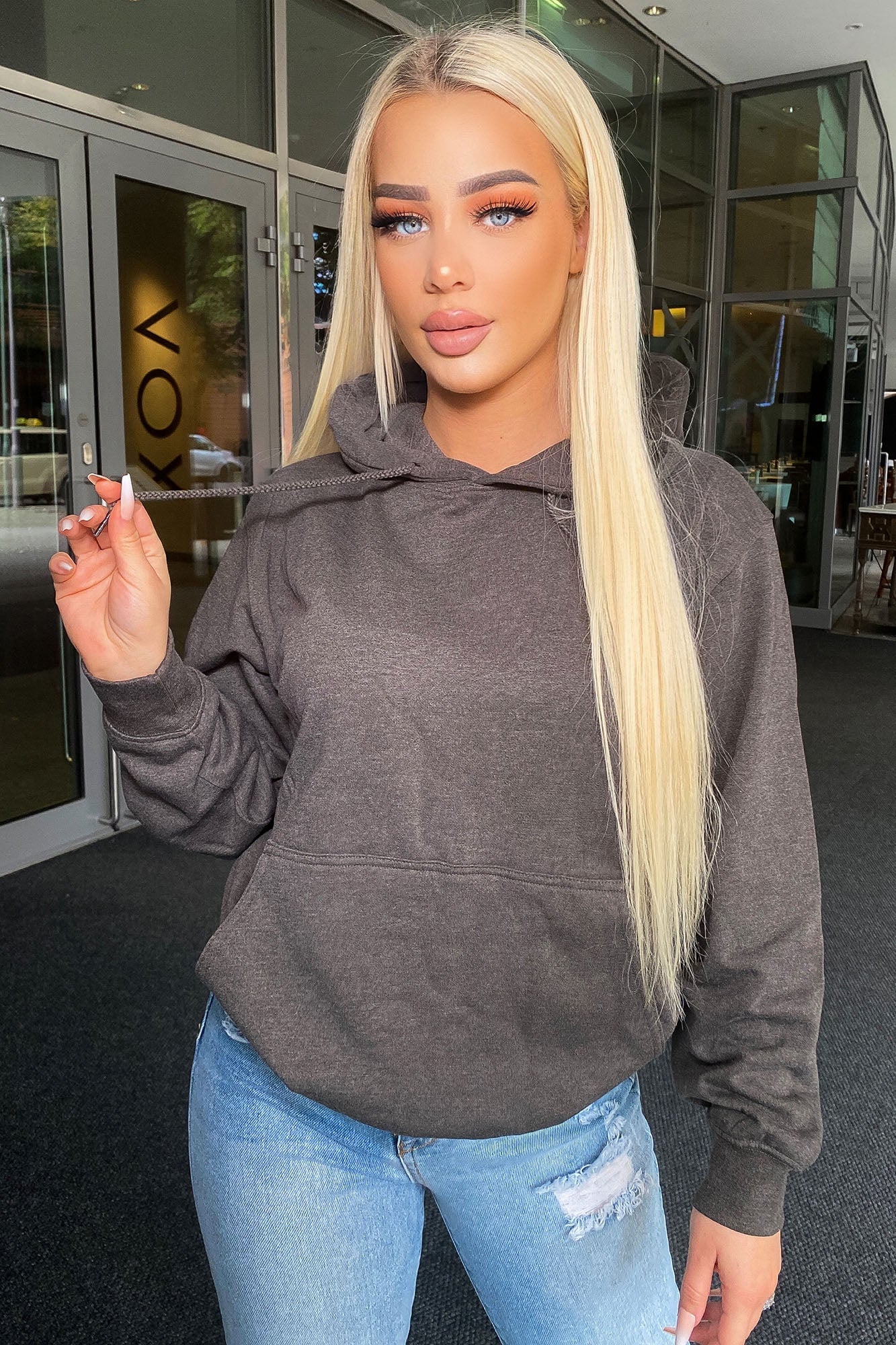 Stole Your Boyfriend's Oversized Hoodie - Charcoal image 6