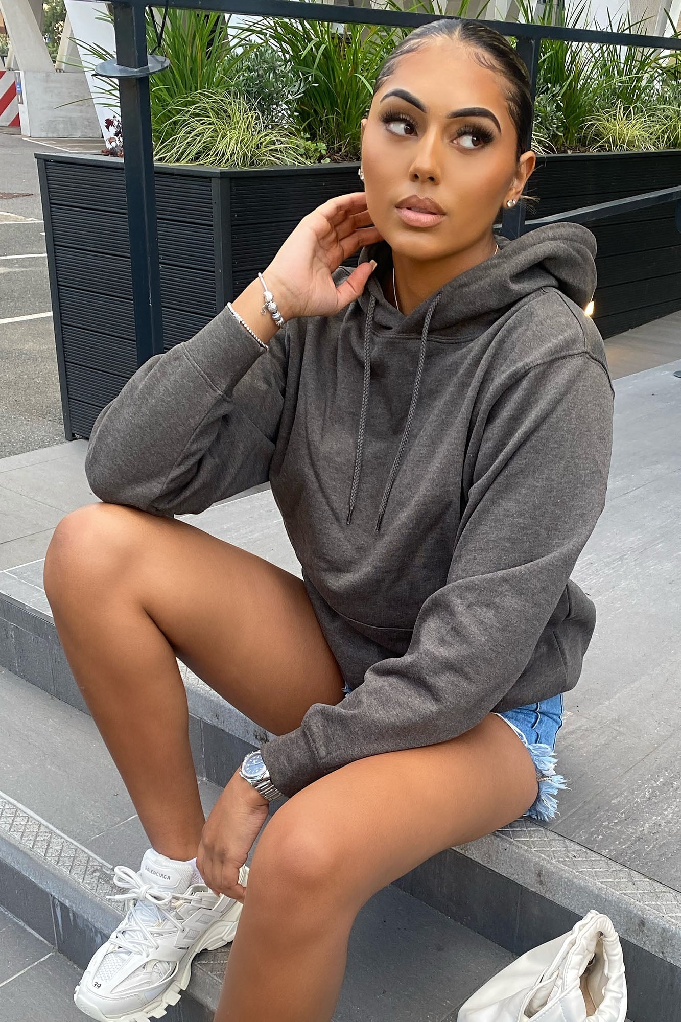 Stole Your Boyfriend's Oversized Hoodie - Charcoal image 5