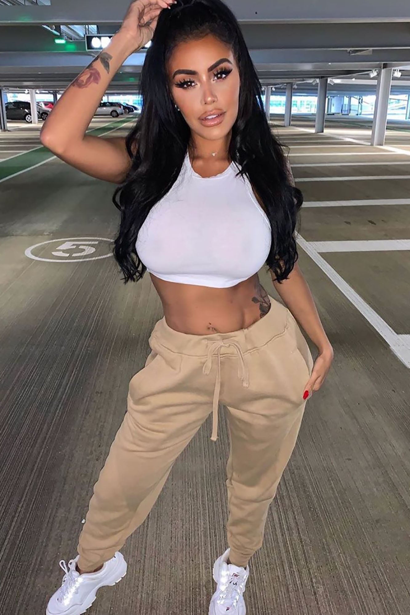 Stole Your Boyfriend's Oversized Jogger - Nude image 4