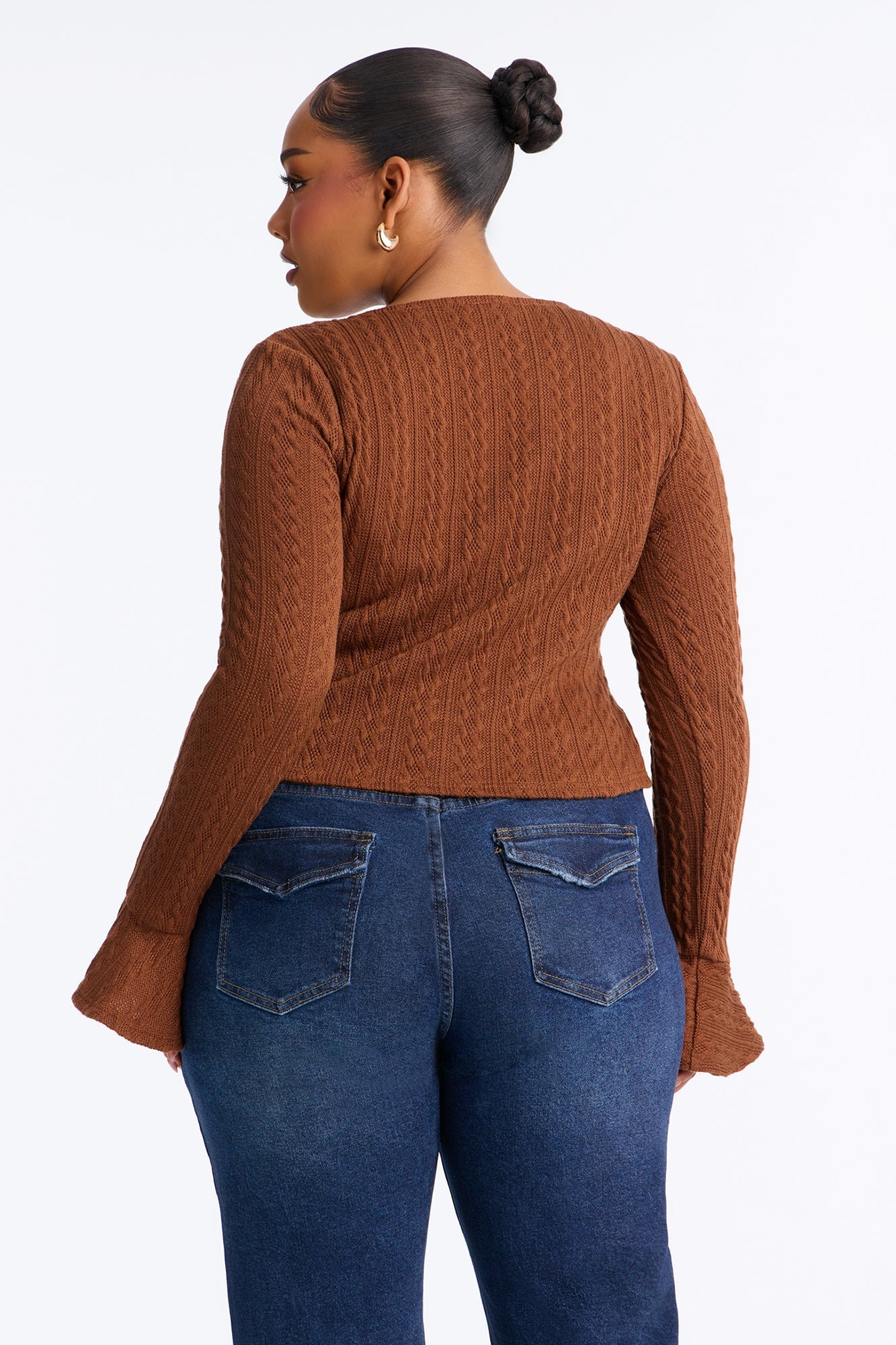 Mia Long Sleeve Top - Brown image 4