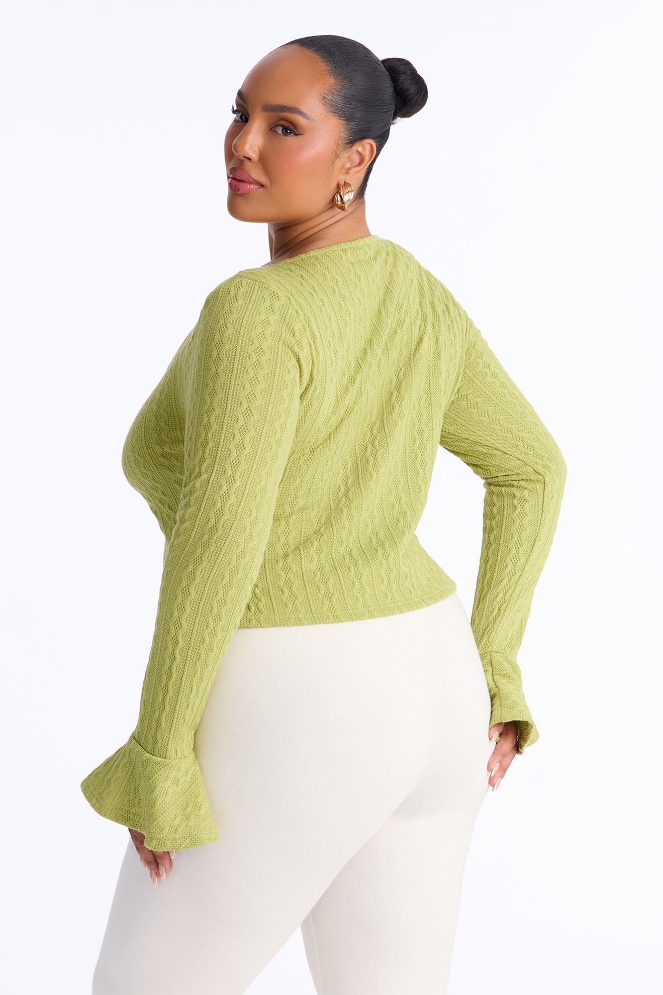 Mia Long Sleeve Top - Chartreuse image 3