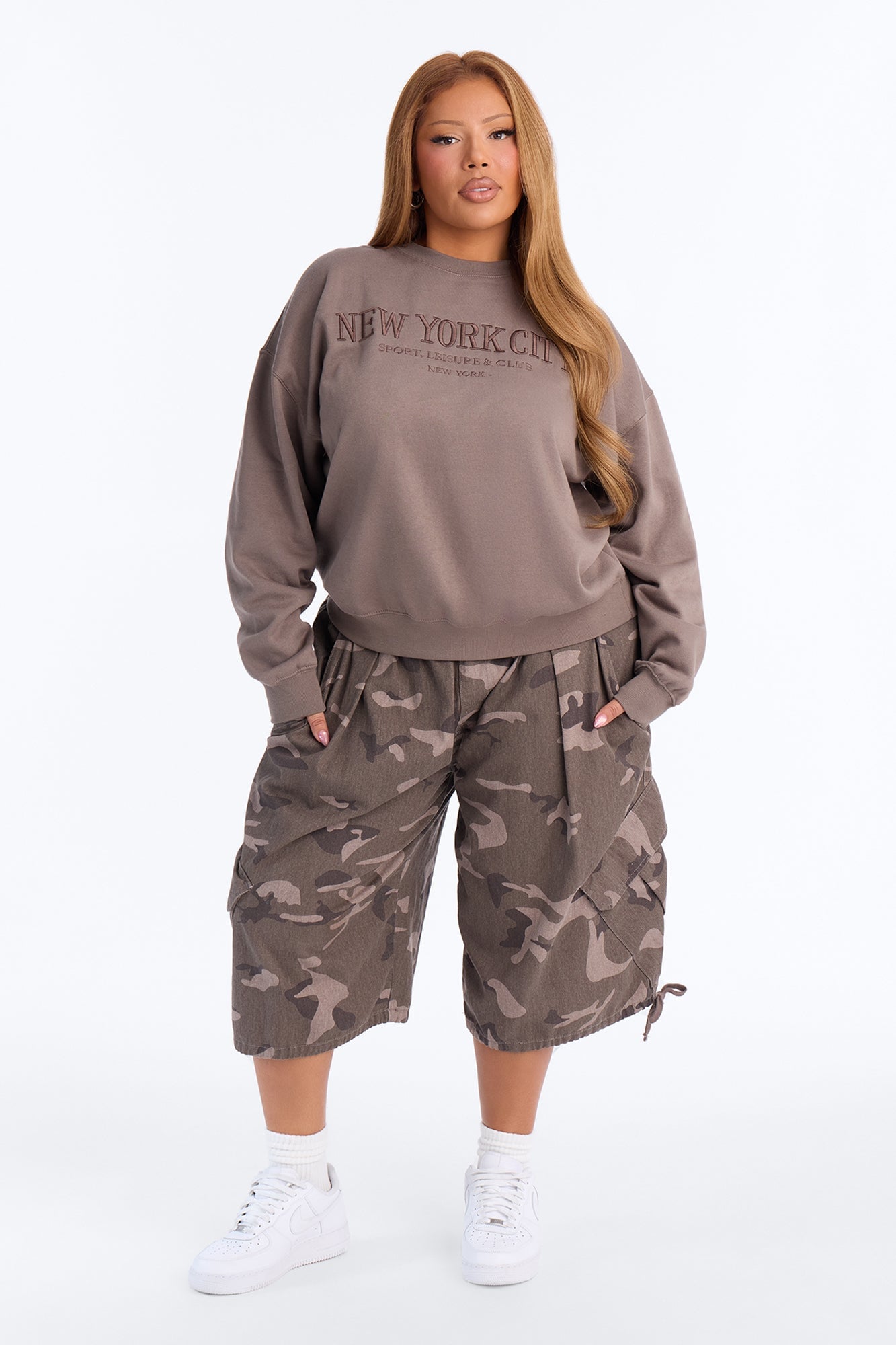 New York City Fleece Crew Neck Sweatshirt - Mocha image 2