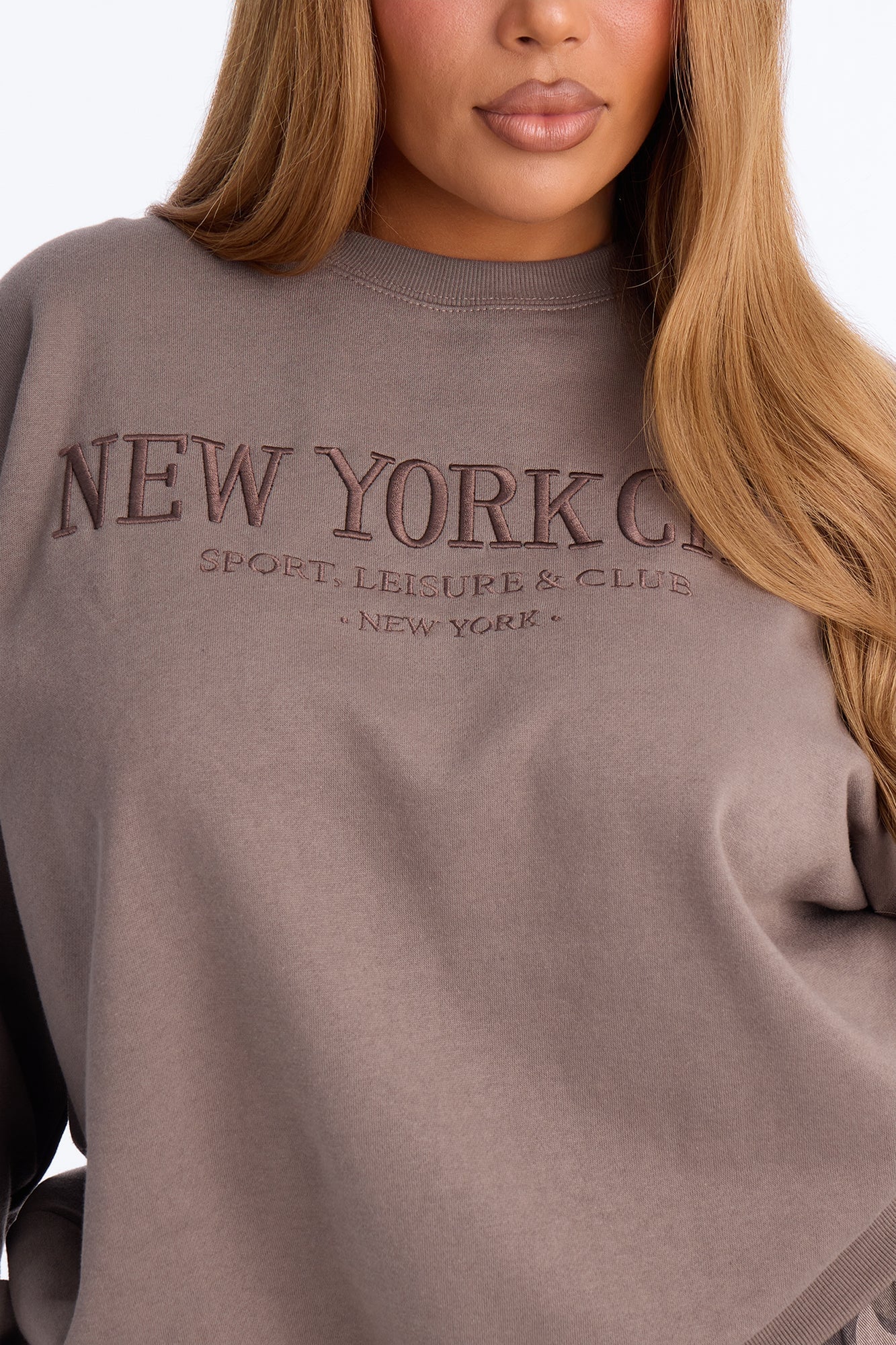 New York City Fleece Crew Neck Sweatshirt - Mocha image 4