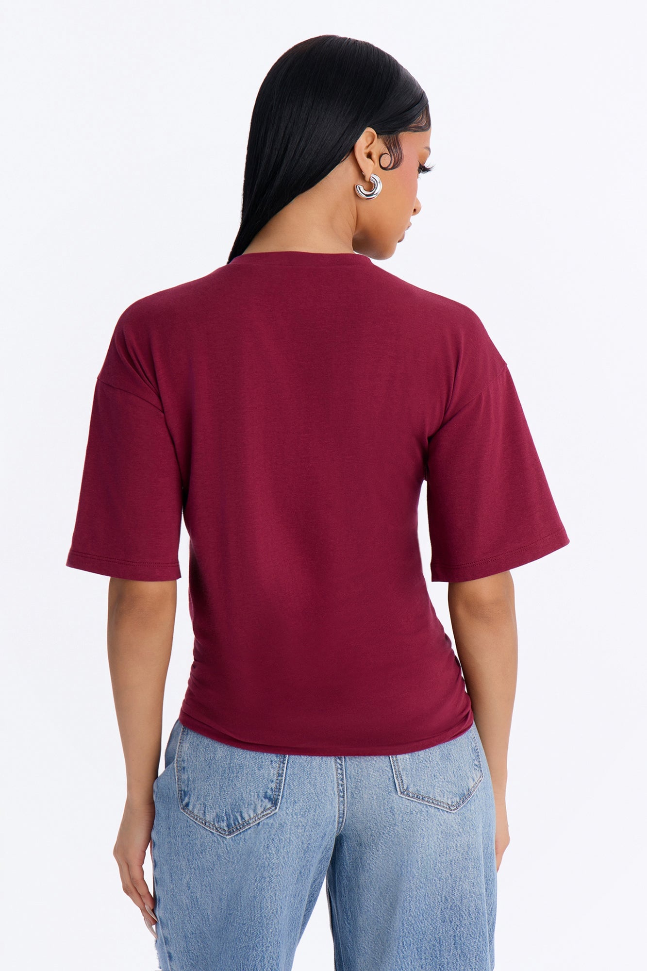 New York Girl T-Shirt - Burgundy image 8