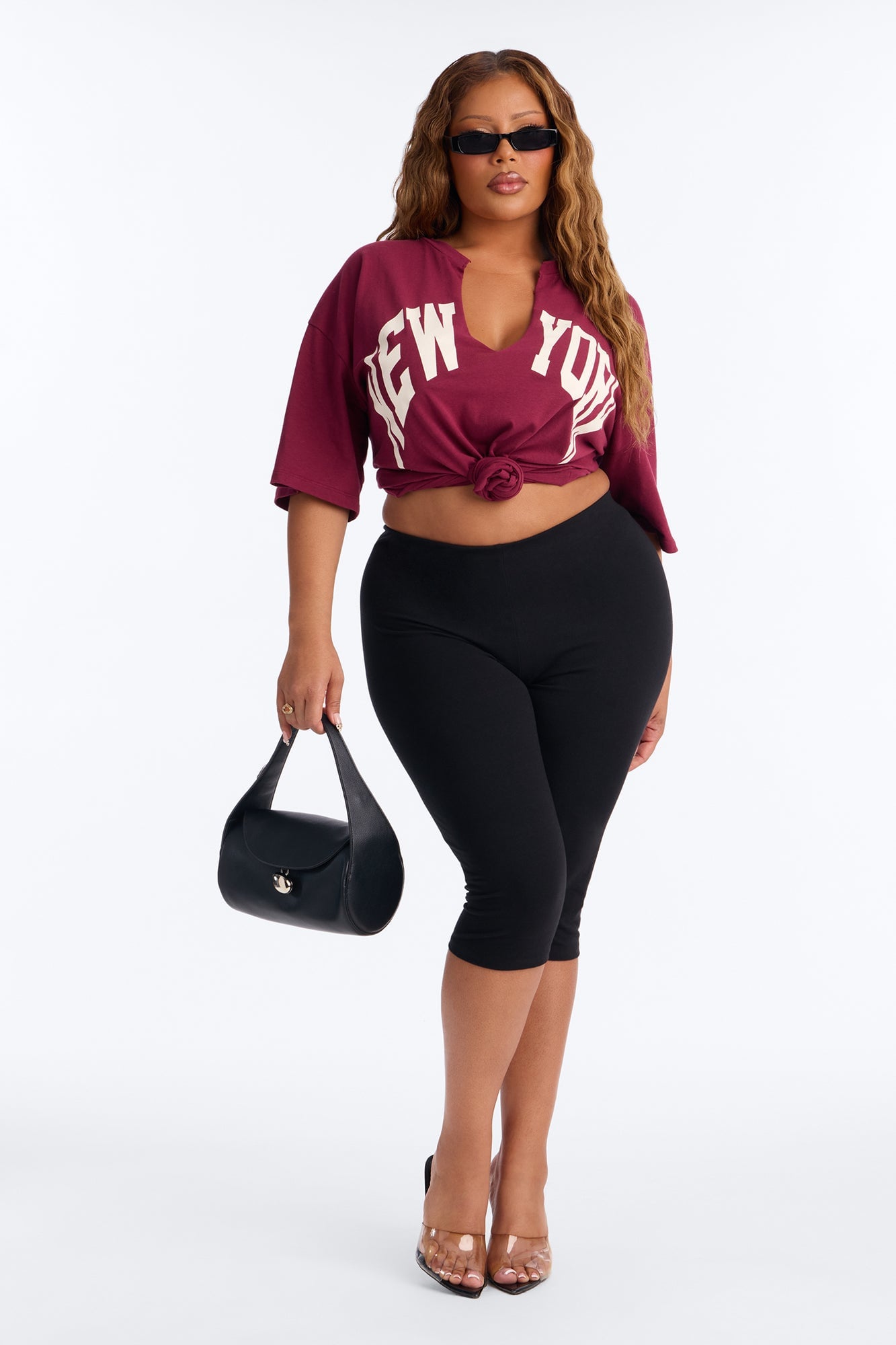 New York Girl T-Shirt - Burgundy image 2