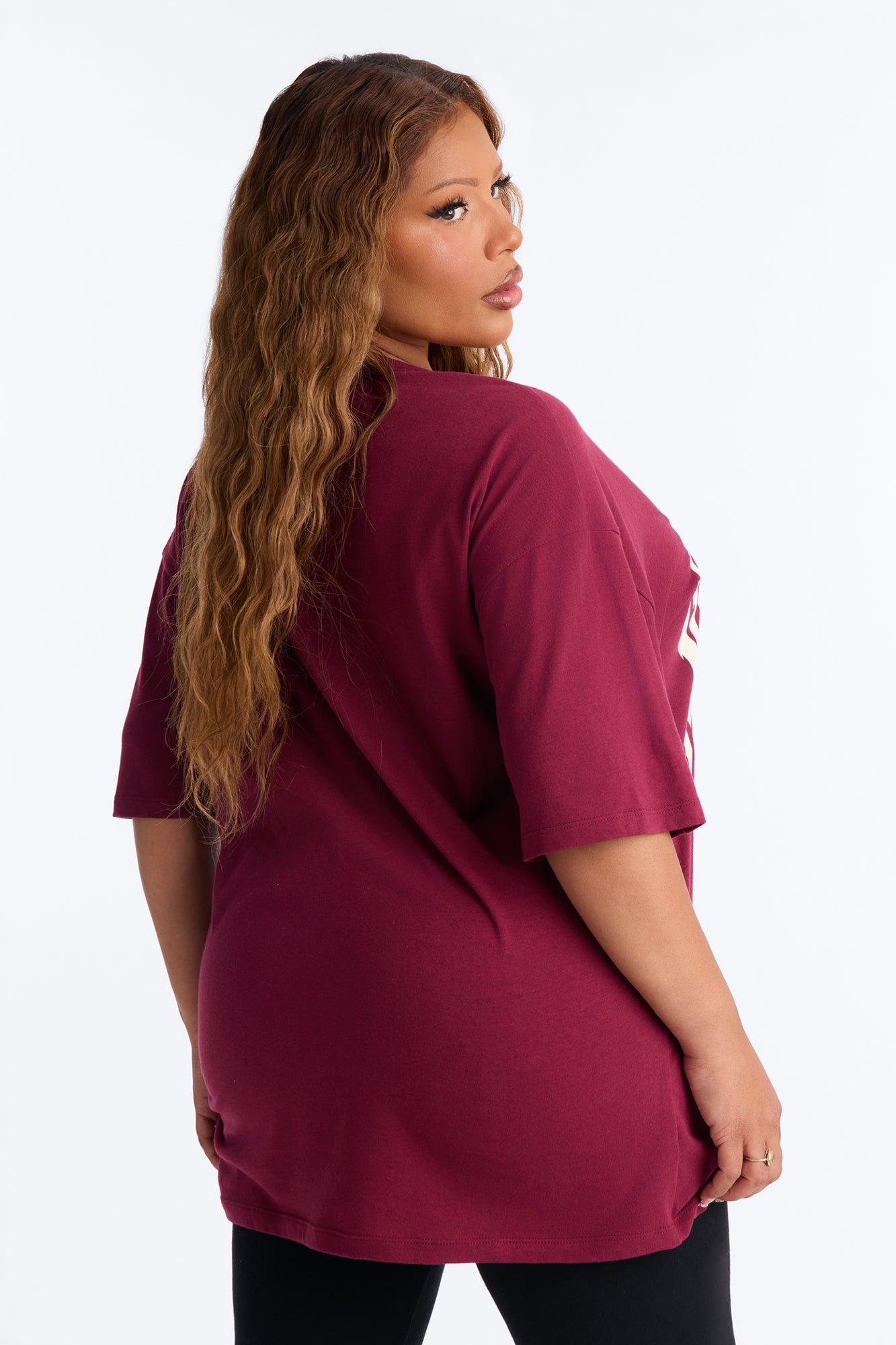 New York Girl T-Shirt - Burgundy image 4