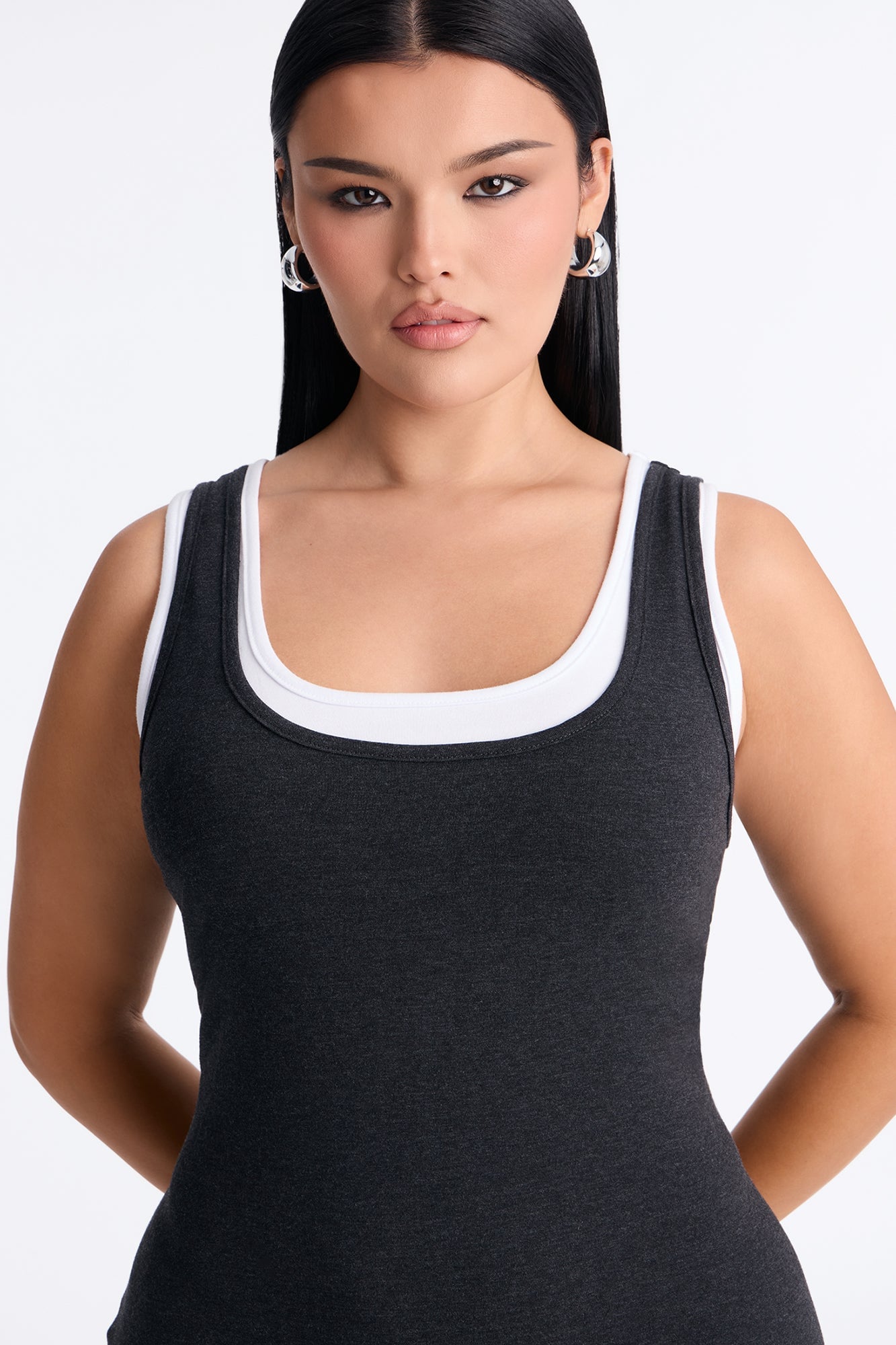 Casual Cutie Double Layer Maxi Dress - Charcoal image 3