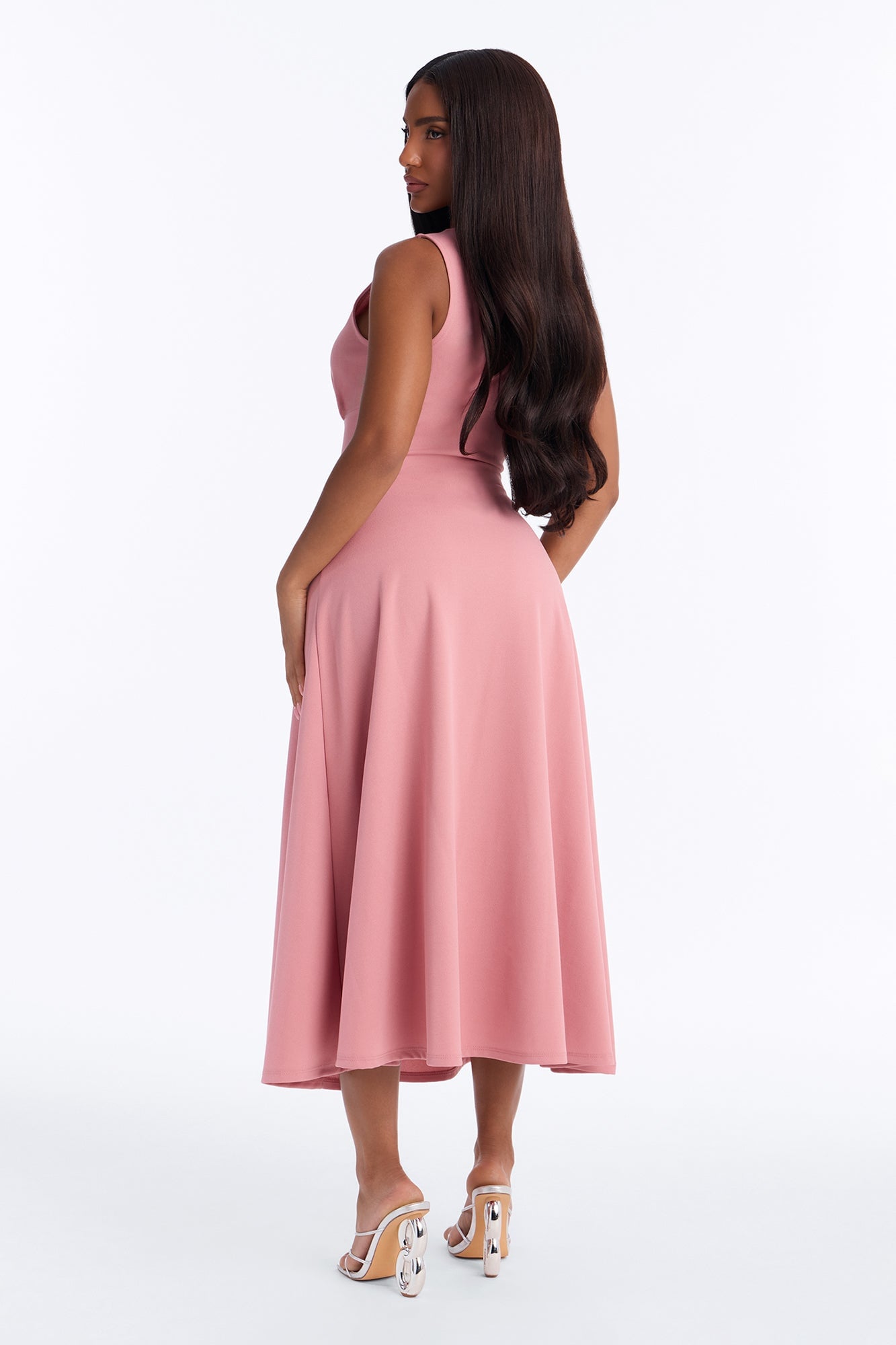 Charolette Sleeveless Midi Dress - Mauve image 7