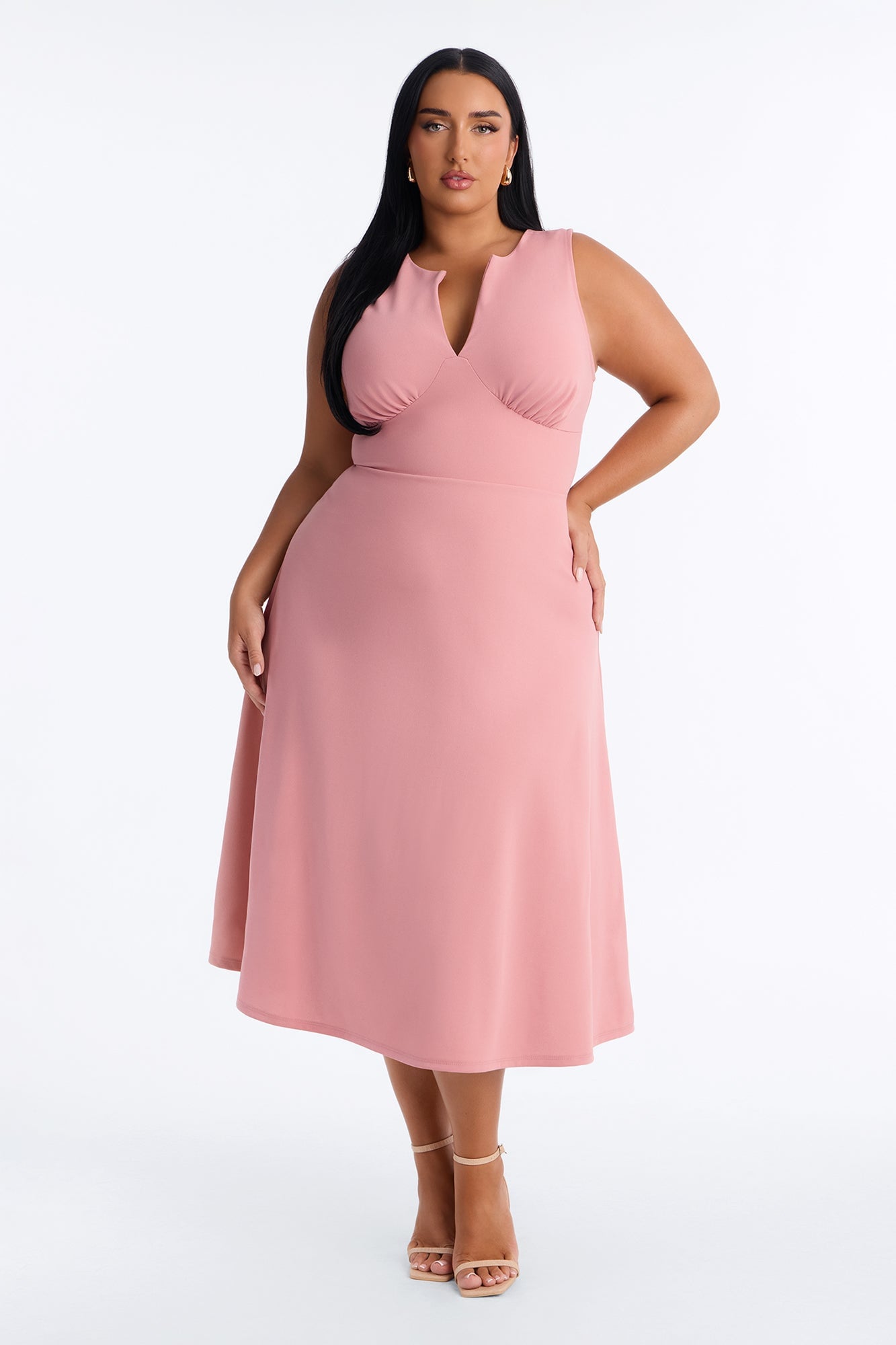 Charolette Sleeveless Midi Dress - Mauve image 1