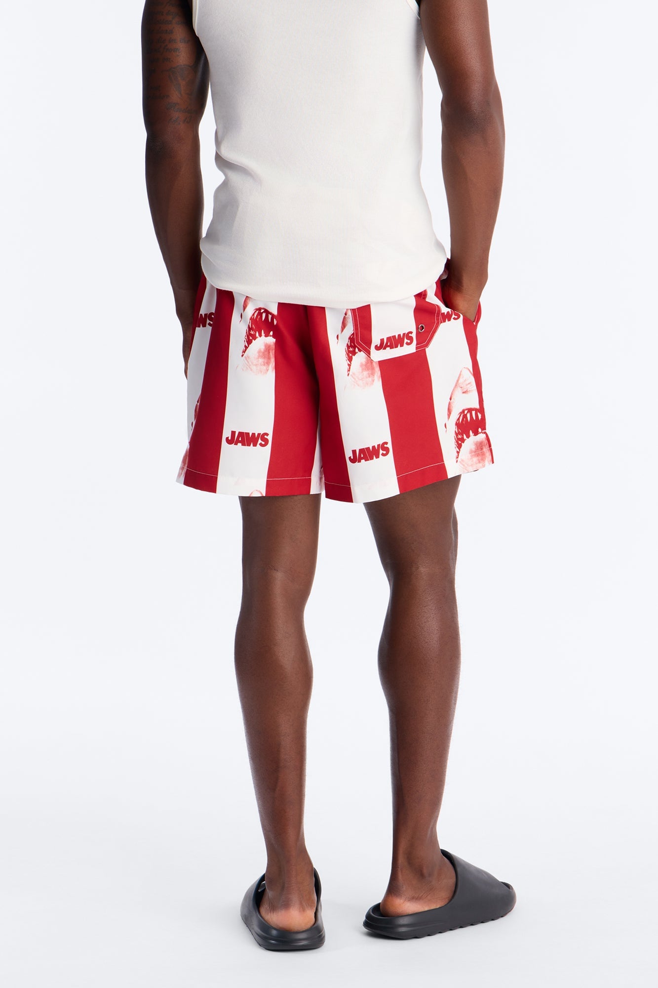 Jaws Striped Swim Trunk 7″ - Red image 8