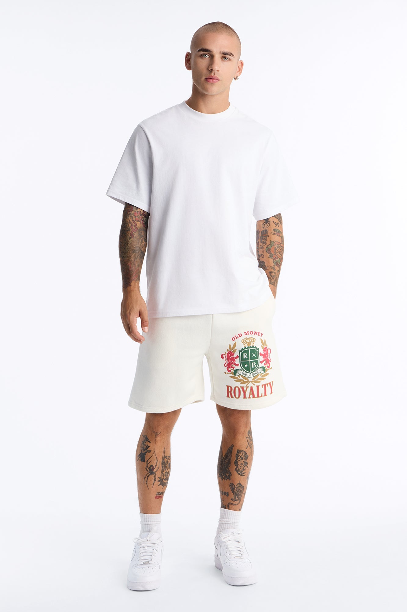 Old Money Royalty Relaxed Sweat Short - Cream/combo image 5