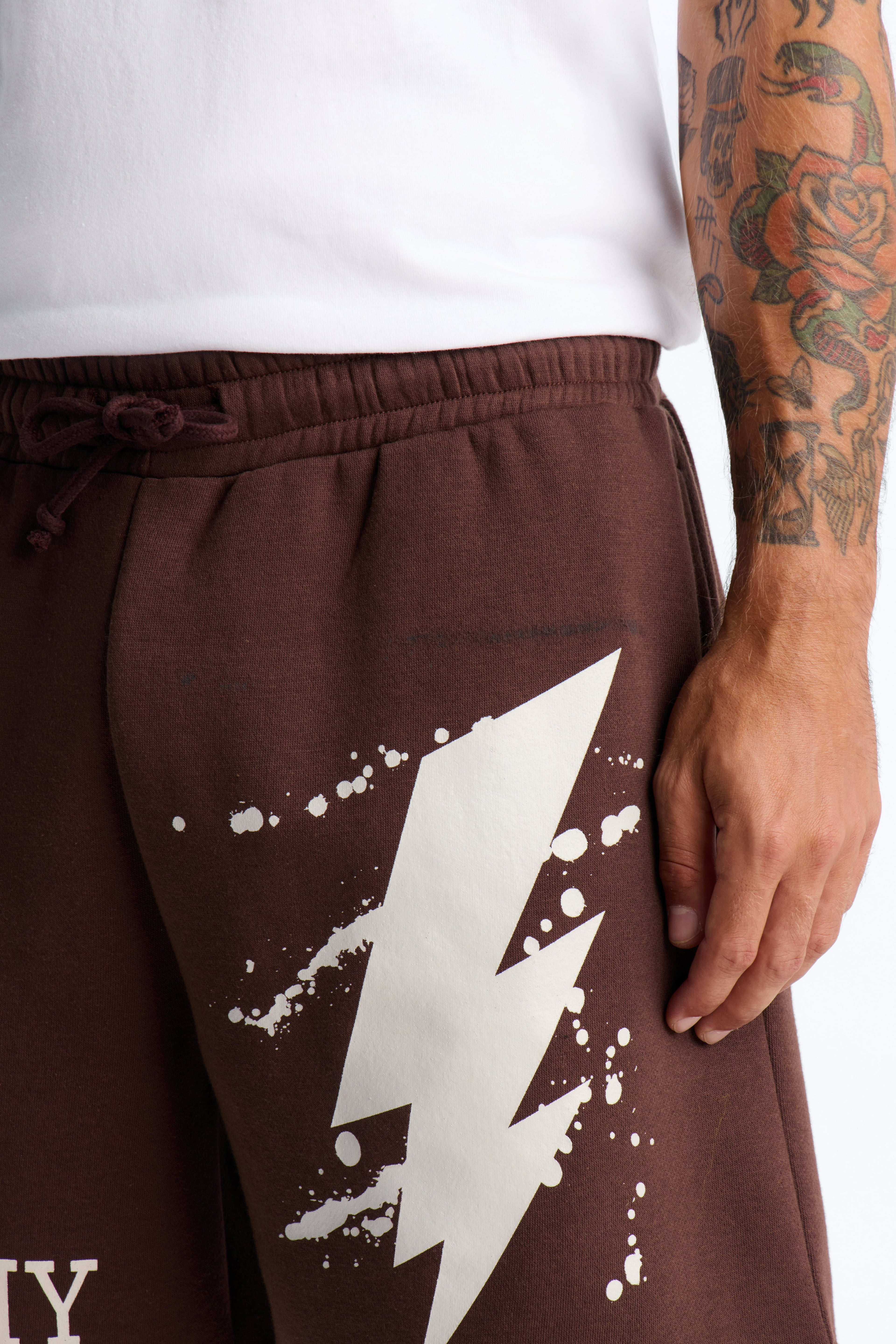 Stormy Night Relaxed Fleece Sweat Short - Brown/combo image 9