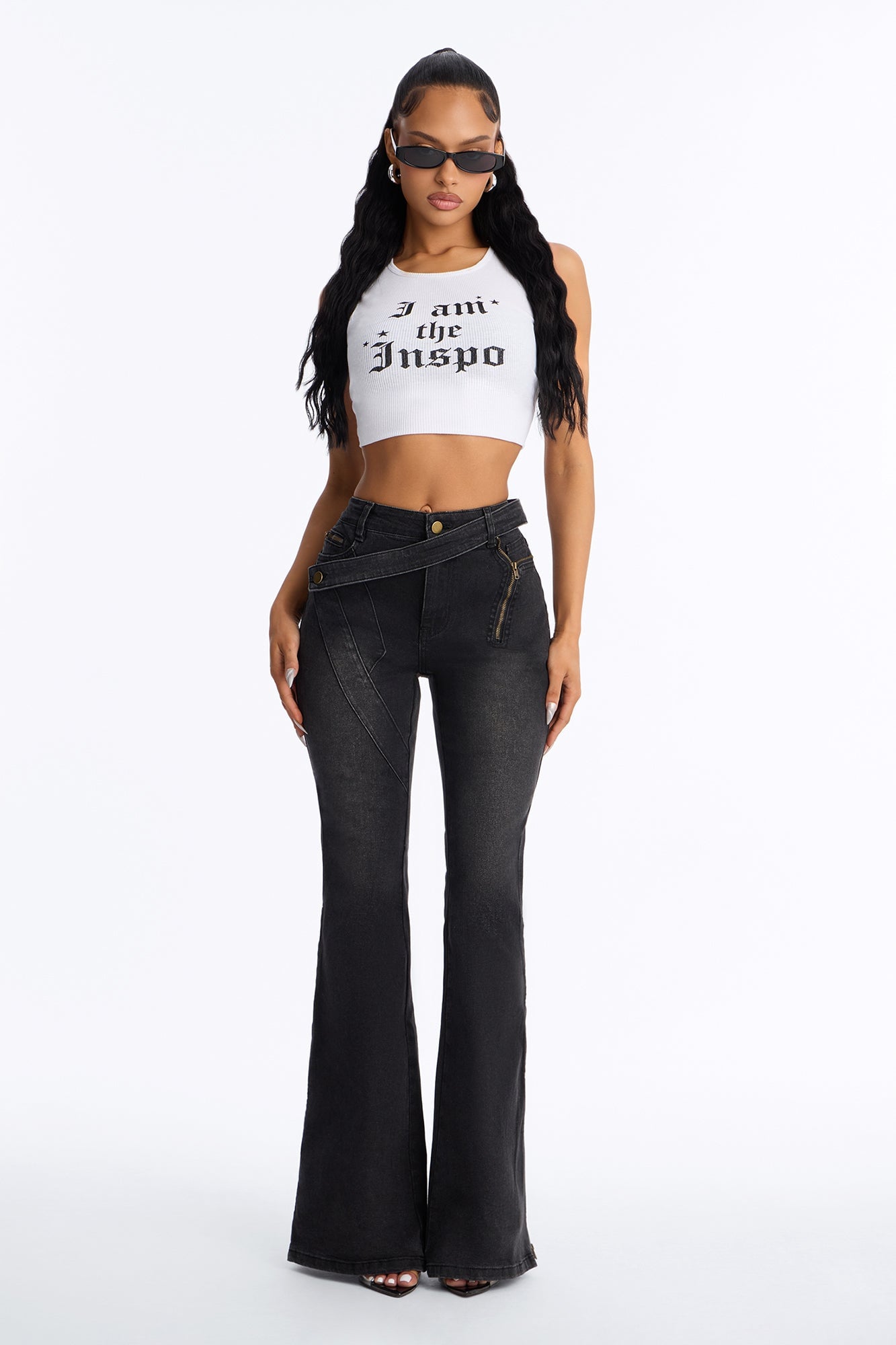 I Am The Inspo Ribbed Crop Tank - White image 6