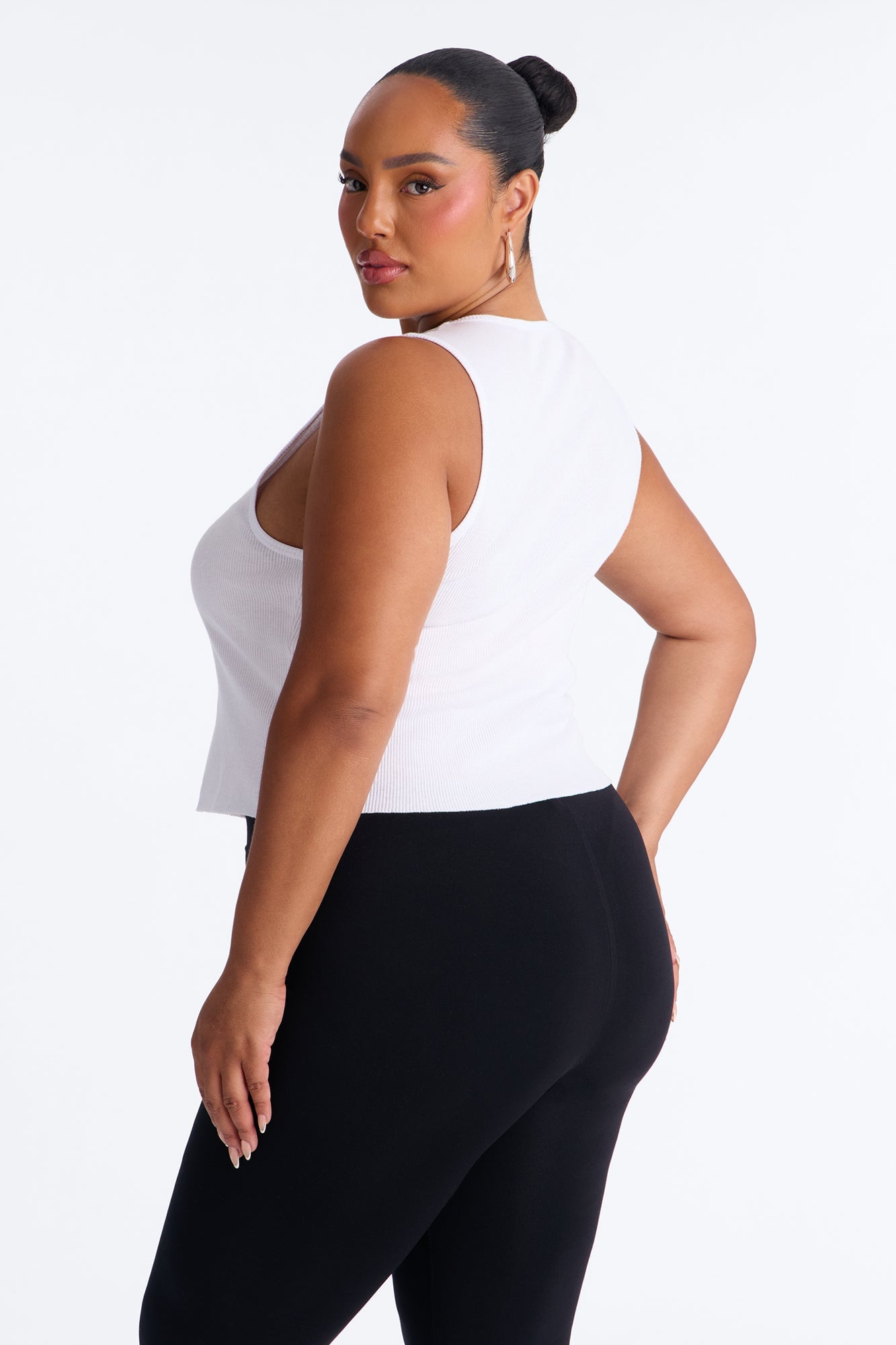 I Am The Inspo Ribbed Crop Tank - White image 3