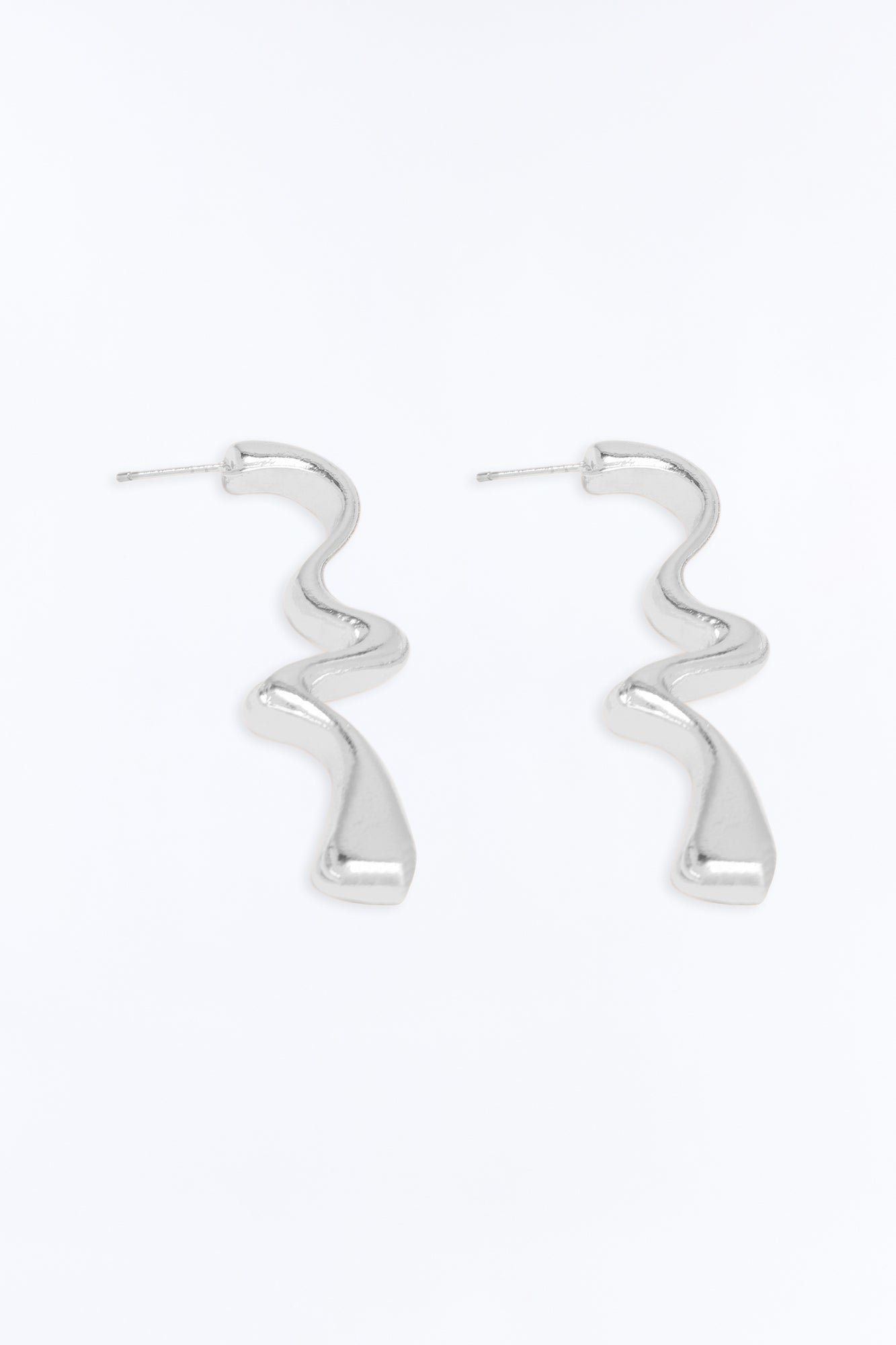 Gravity Twist Drop Earrings - Silver image 3