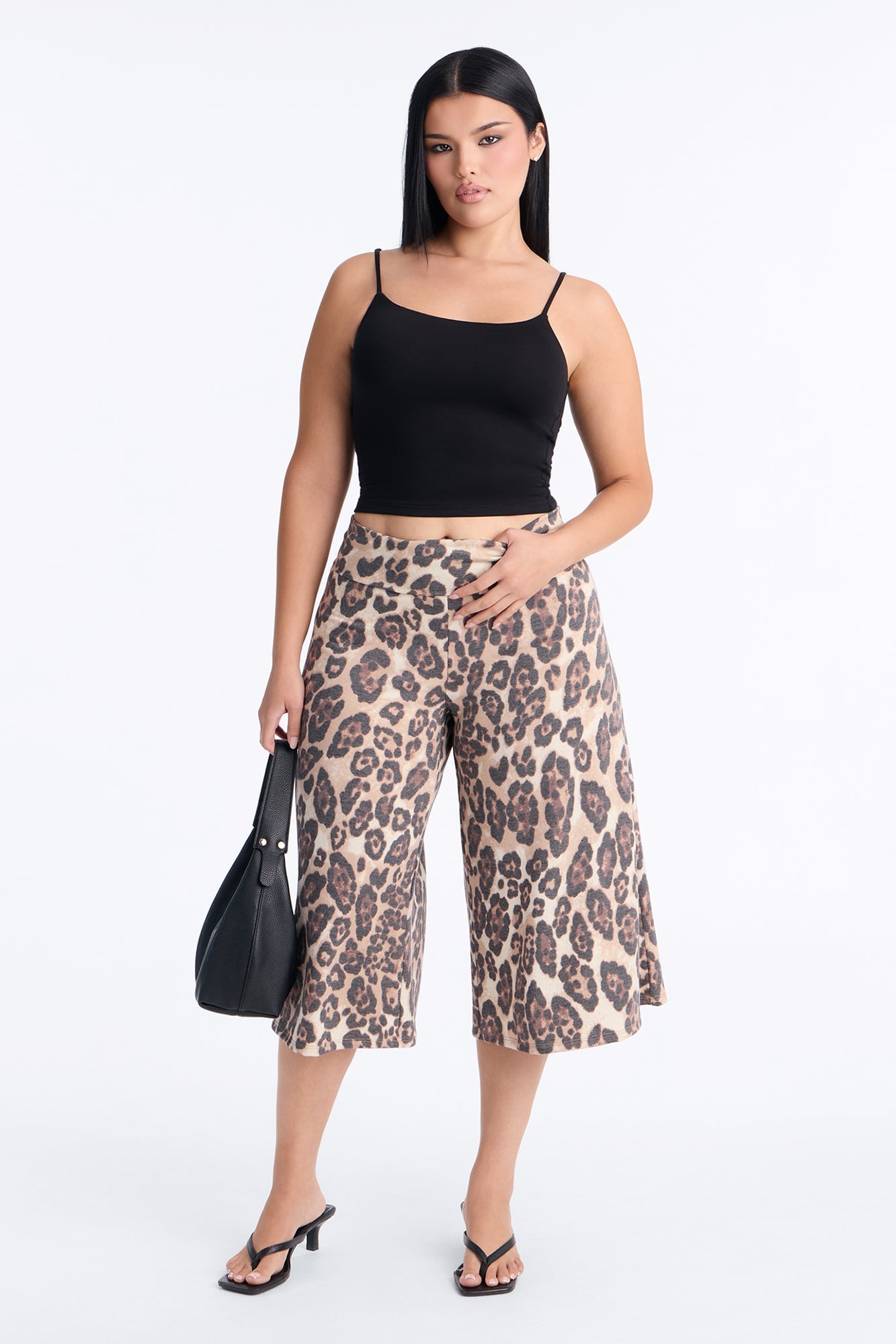 Kiki Leopard Low Rise Foldover Gaucho Pant - Leopard image 2