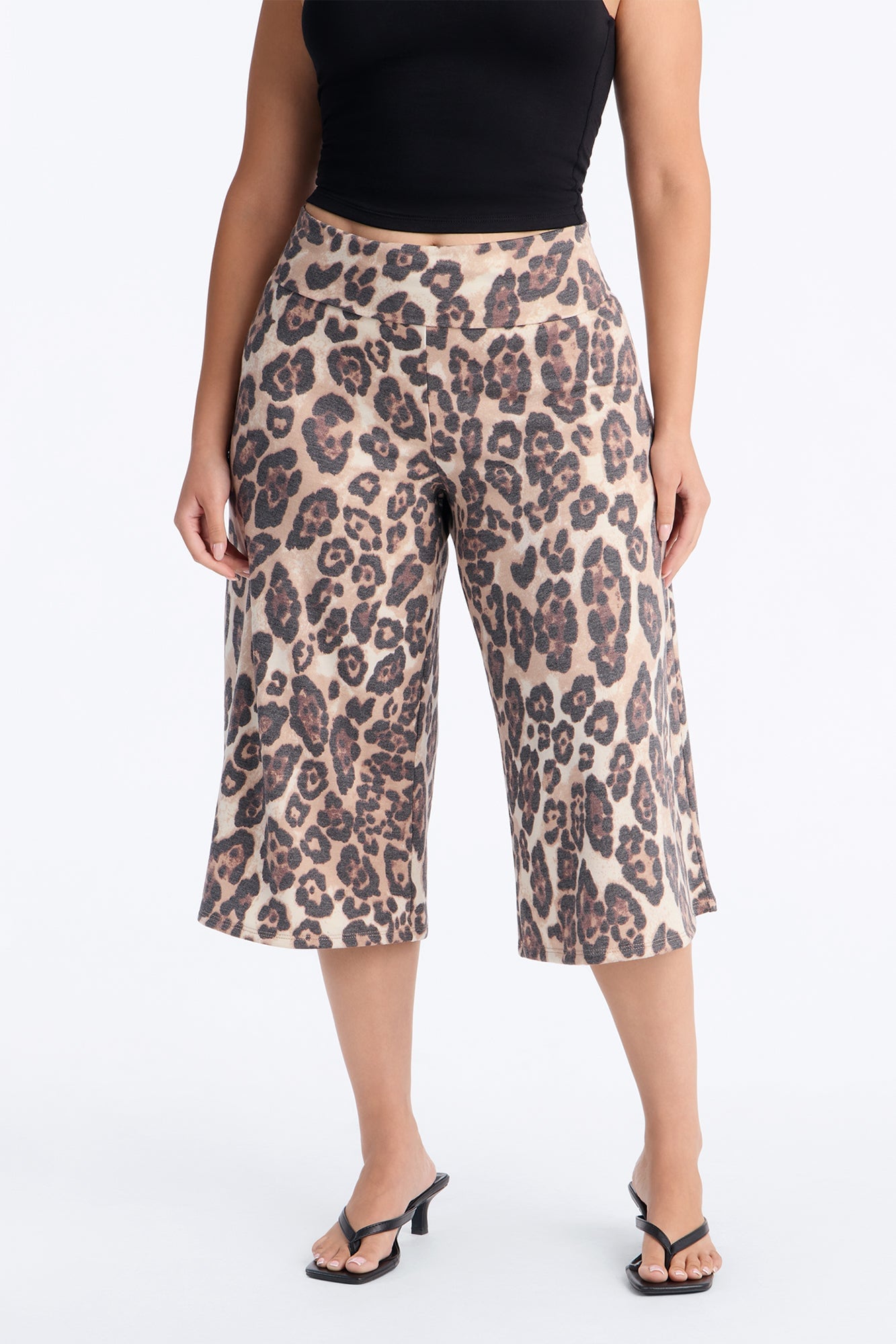 Kiki Leopard Low Rise Foldover Gaucho Pant - Leopard image 1
