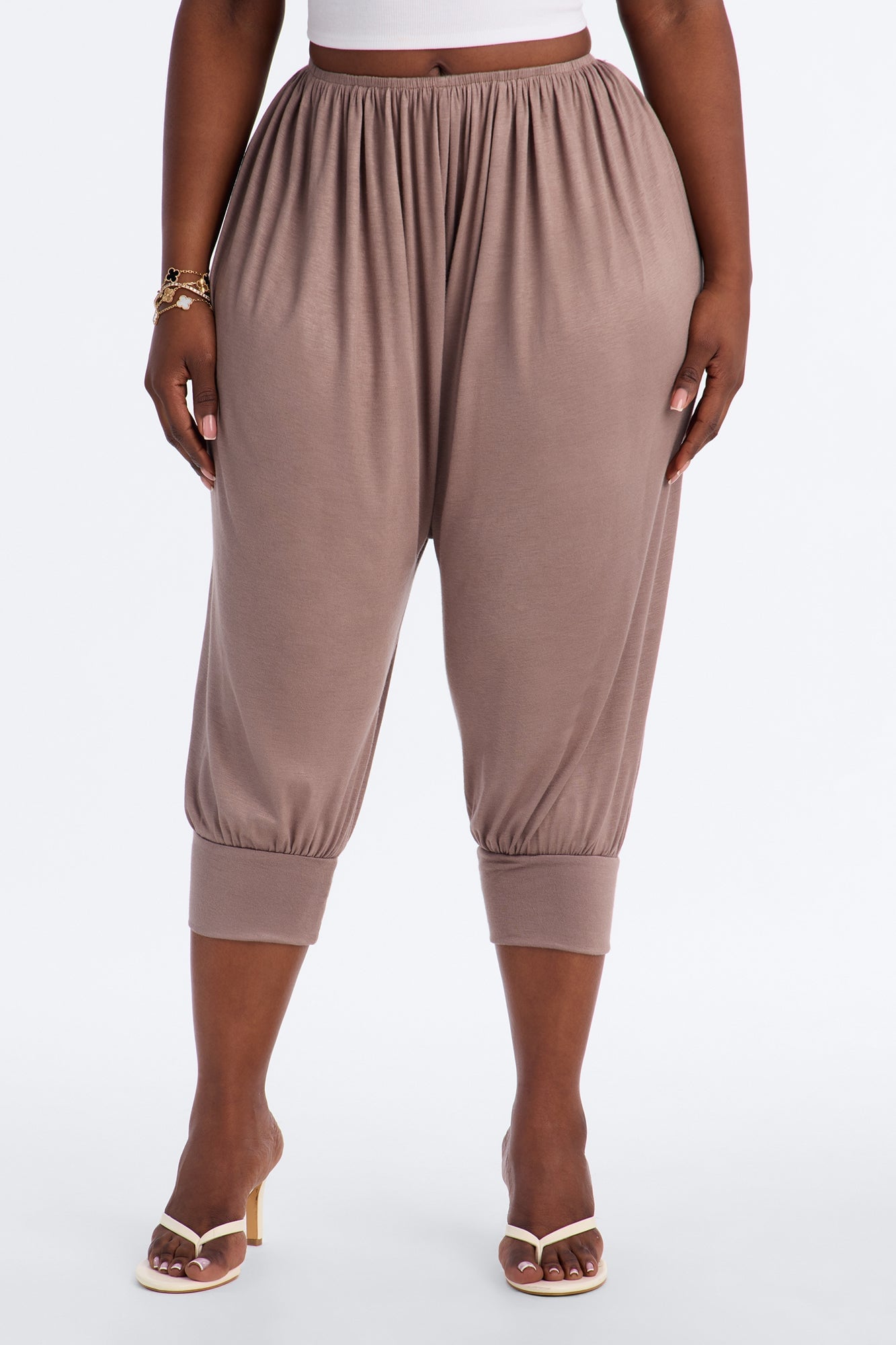 Luciana Low Rise Cuffed Harem Pant - Caffe image 2