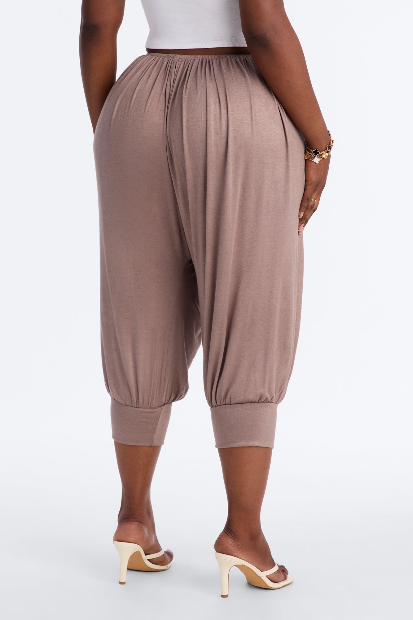 Luciana Low Rise Cuffed Harem Pant - Caffe image 3