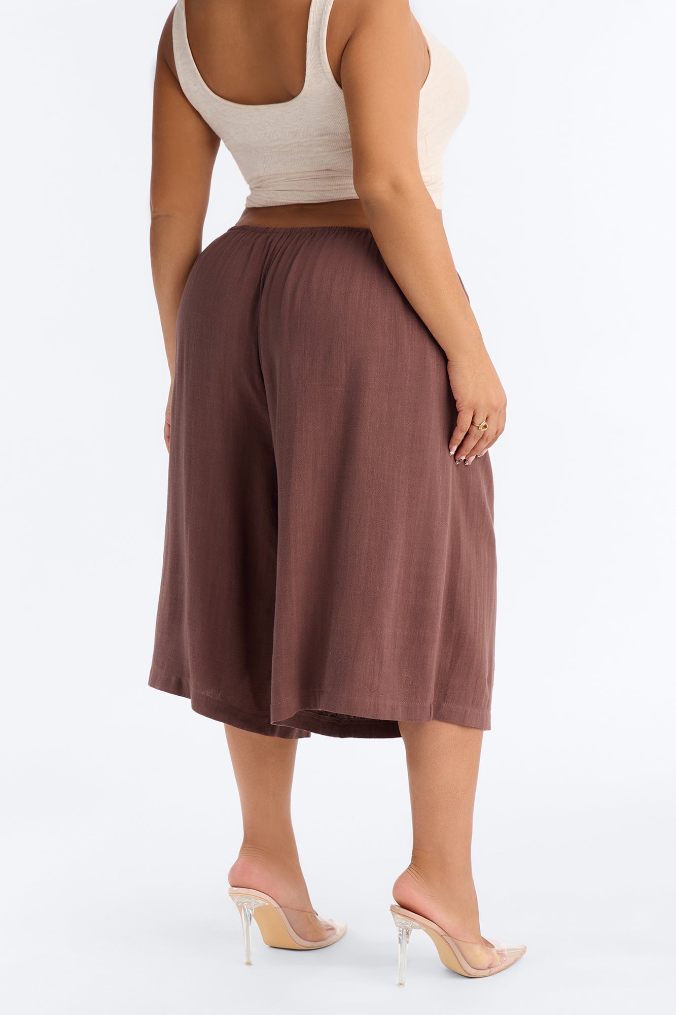 Avery Low Rise Linen Bermuda Short - Brown image 3