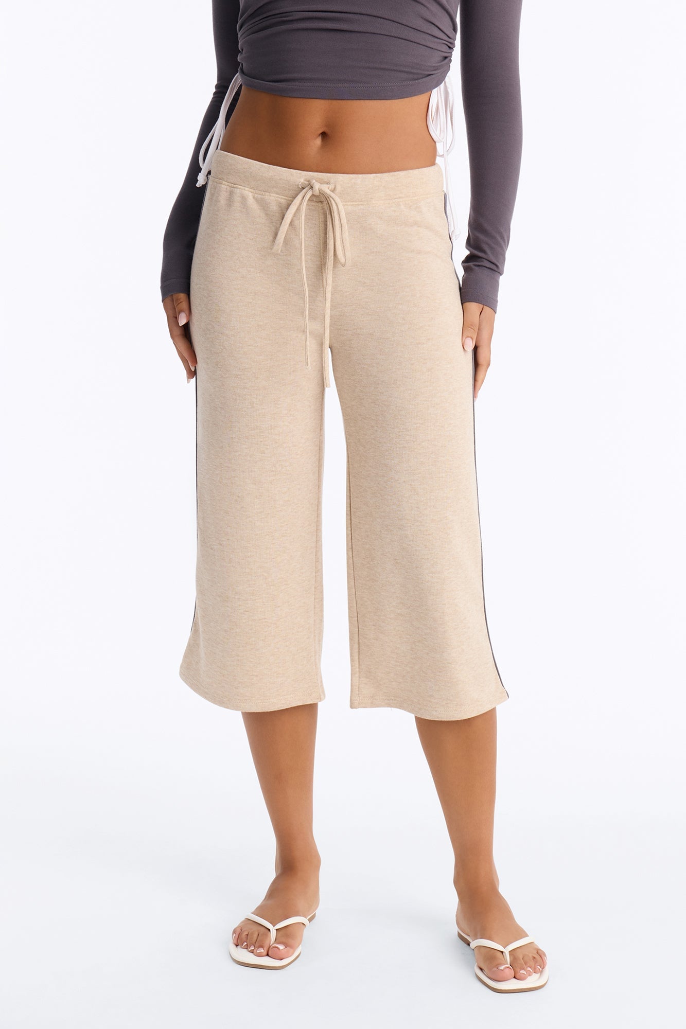 Chloe French Terry Lounge Capri - Taupe image 2