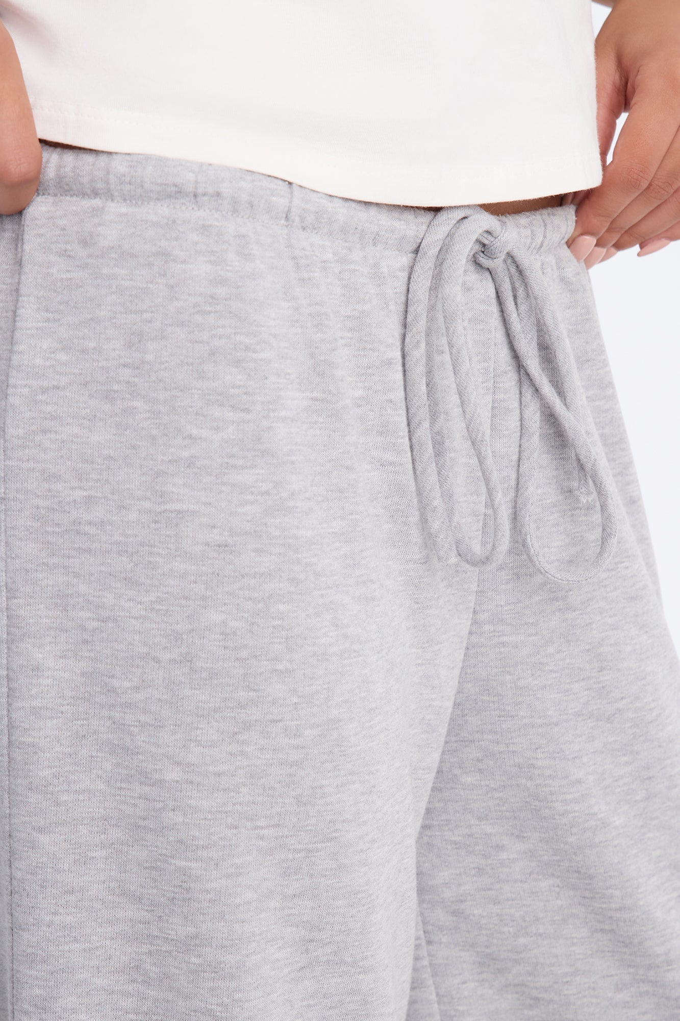 Reese French Terry Long Lounge Short - Heather Grey image 7