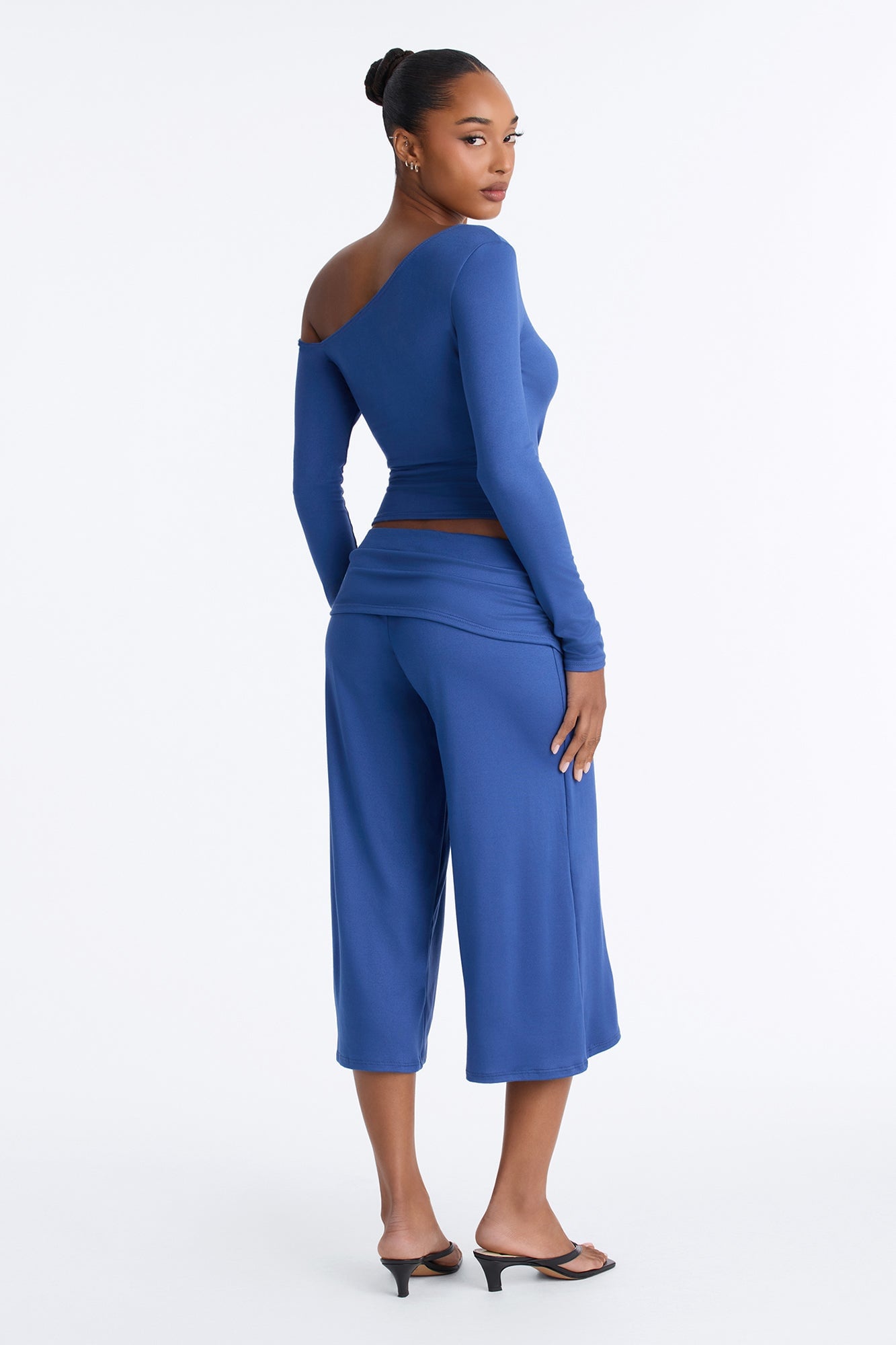 Savannah Foldover Waist Gaucho Set - Denim image 8