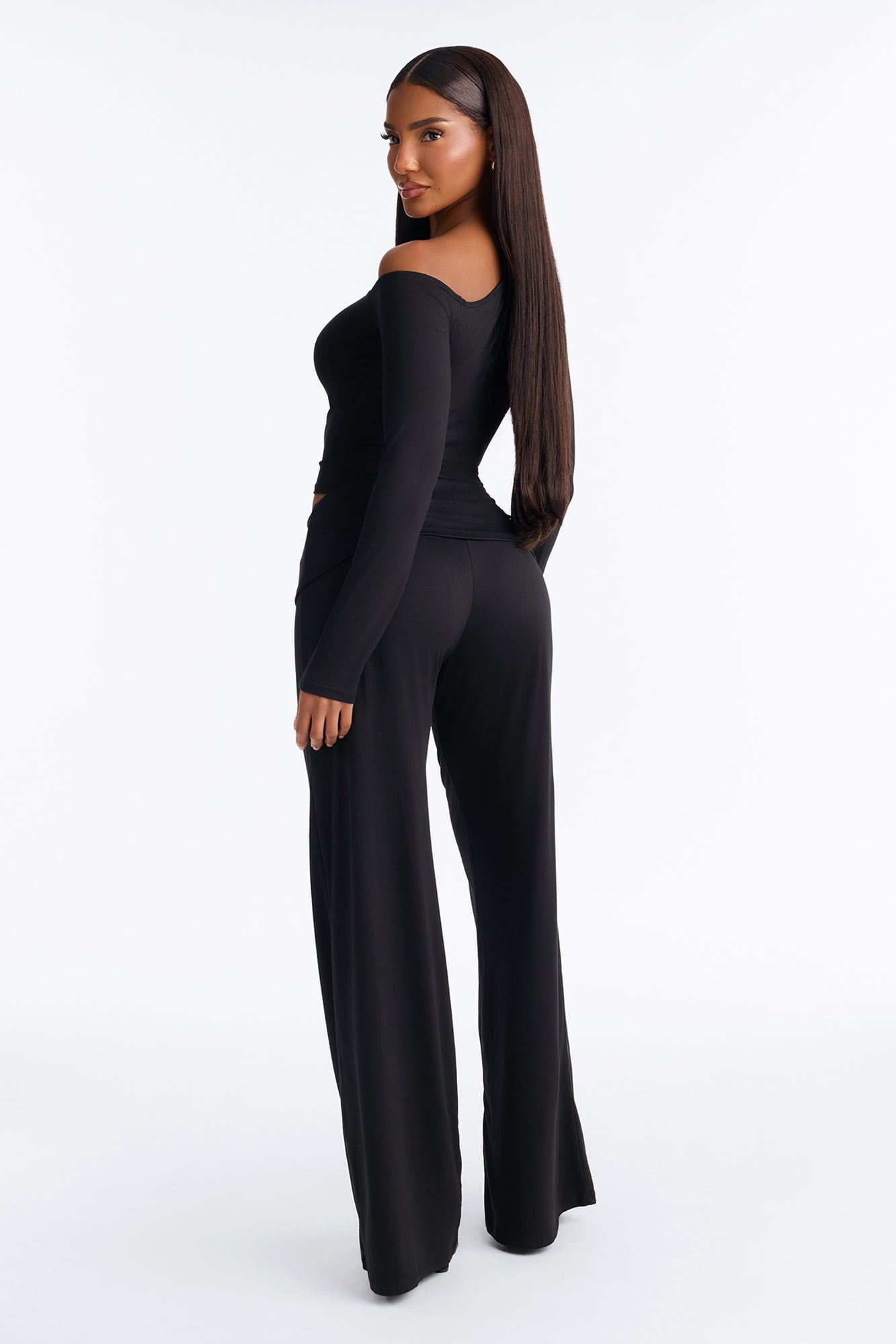 Natalia Off Shoulder Pant Set - Black image 8
