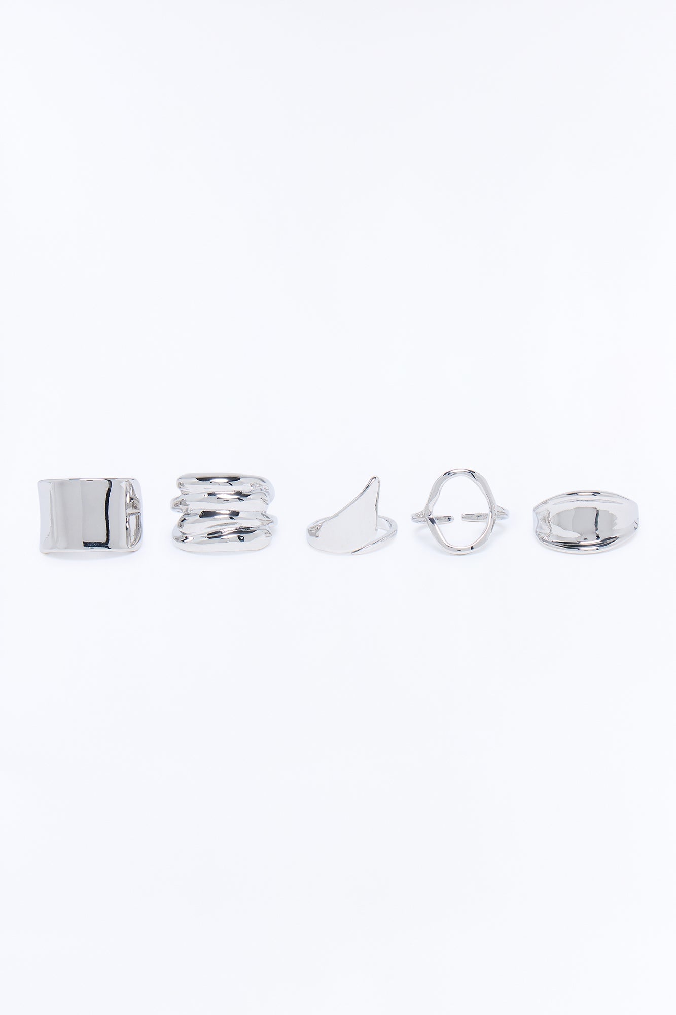 All Day Every Day 5 Piece Ring Set - Silver image 4