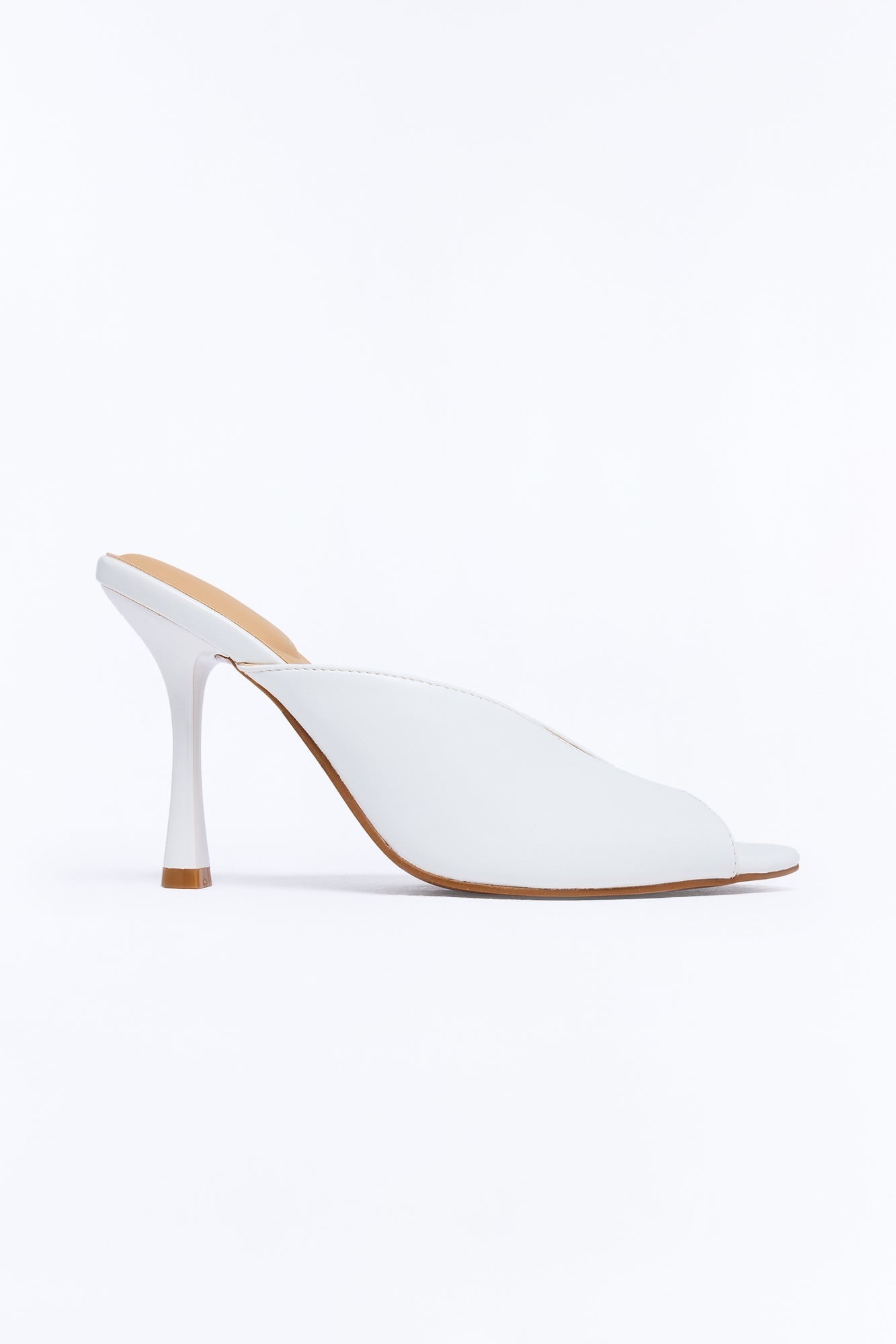 Delphine Peep Toe Heels - White image 3