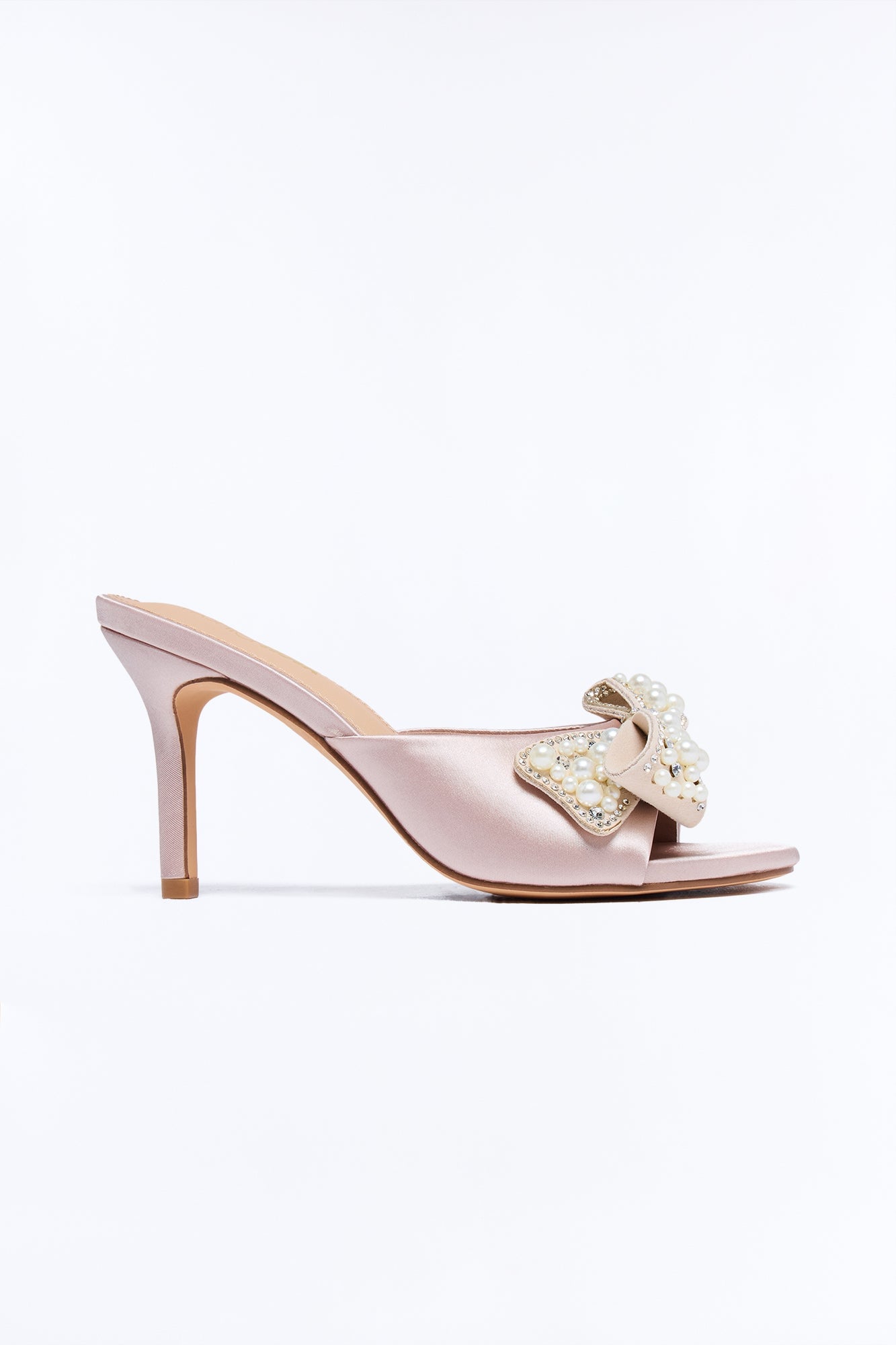 Get Into It Embellished Bow Heels - Nude image 3